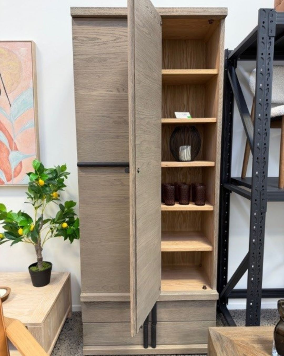 Iron & Oak Cabinet 85x42x206 cm