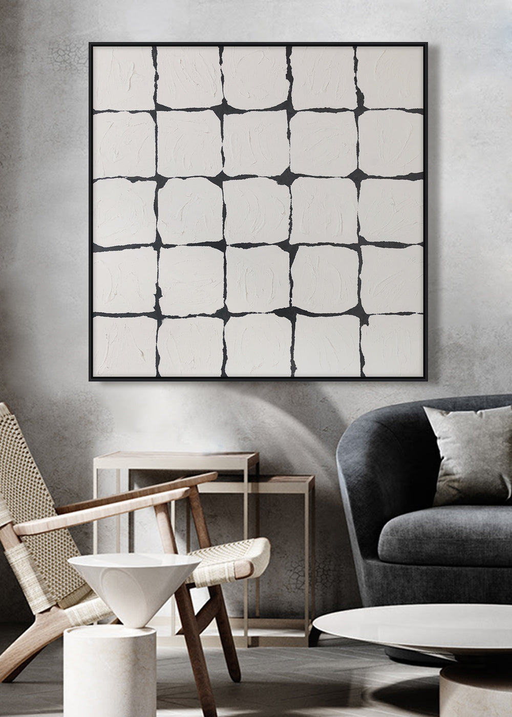 Quadrant, Hand Painted Framed Wall Art