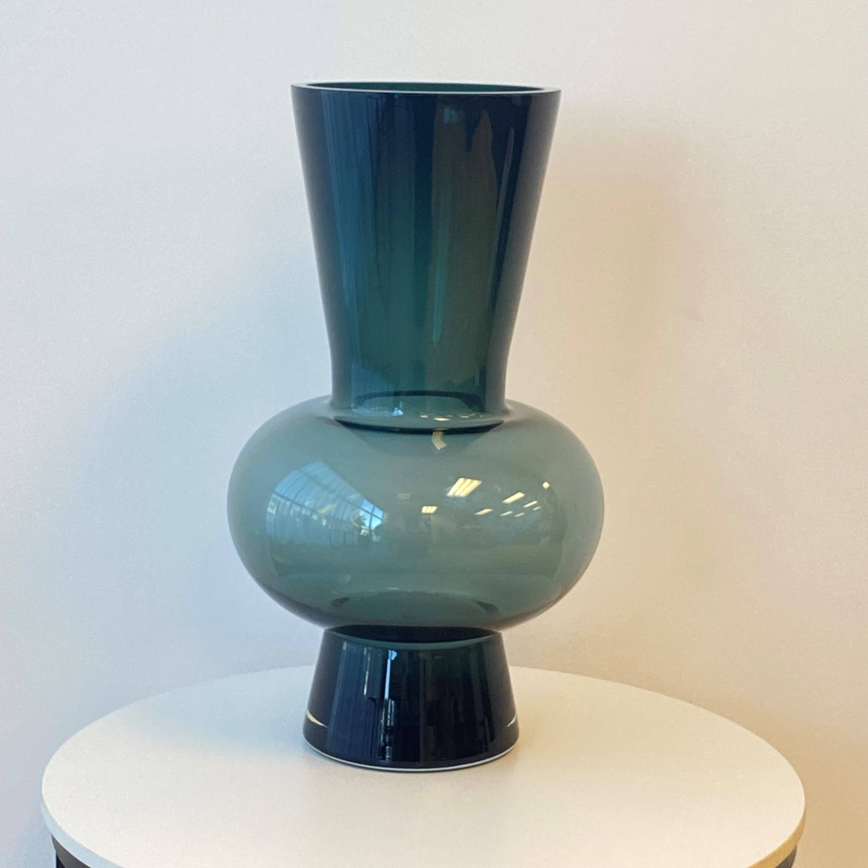 Skylar Glass Vase - Large, Ocean 26x45 cm