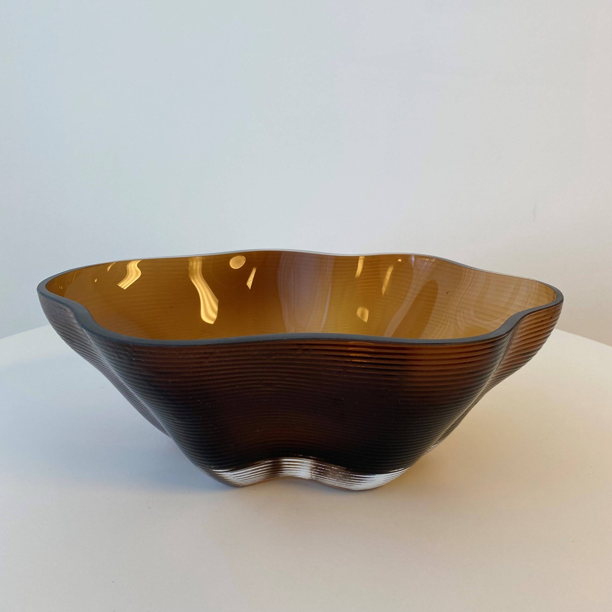Fleur Decorative Glass Bowl - Amber 29.5x21x10 cm