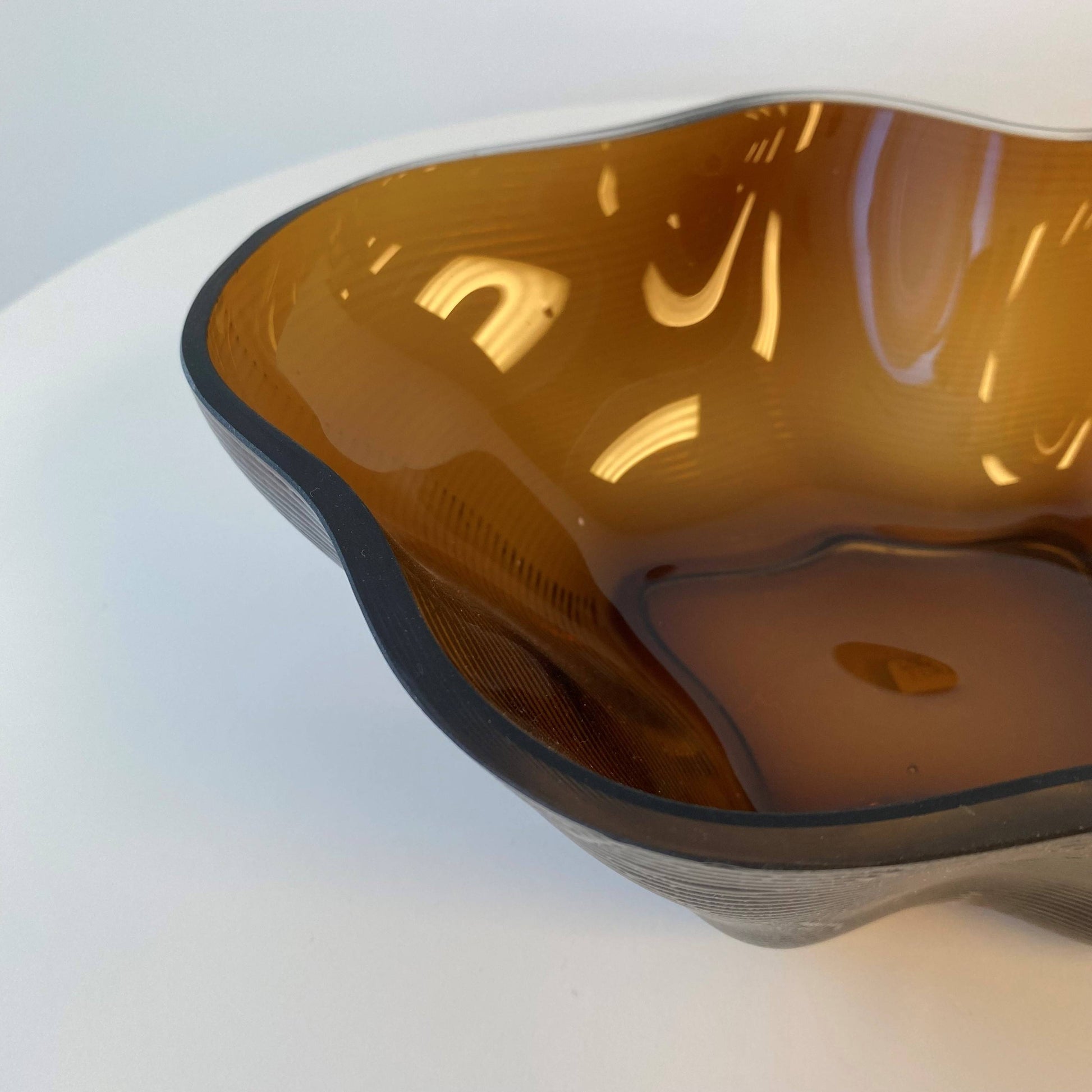 Fleur Decorative Glass Bowl - Amber 29.5x21x10 cm
