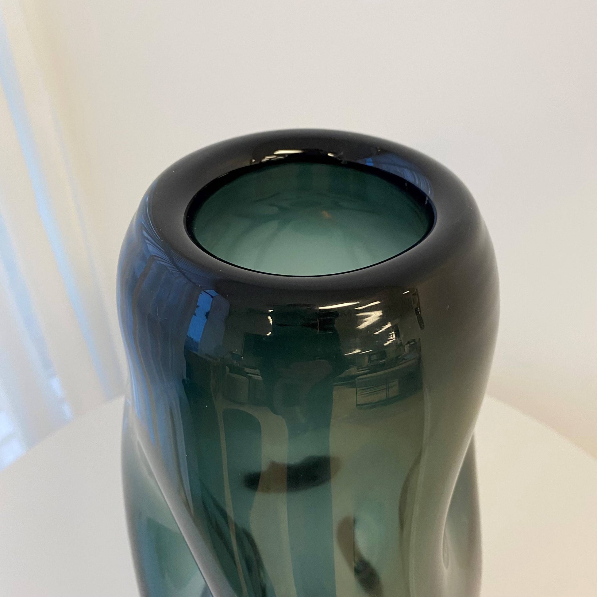 Fleur Dimpled Glass Vase - Ocean Blue 18x34 cm