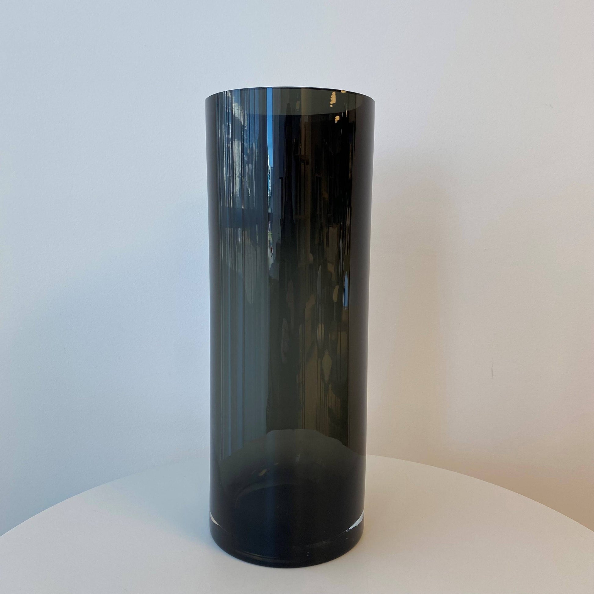 Fleur Cylindrical Glass Vase - Large Obsidian 15x40 cm