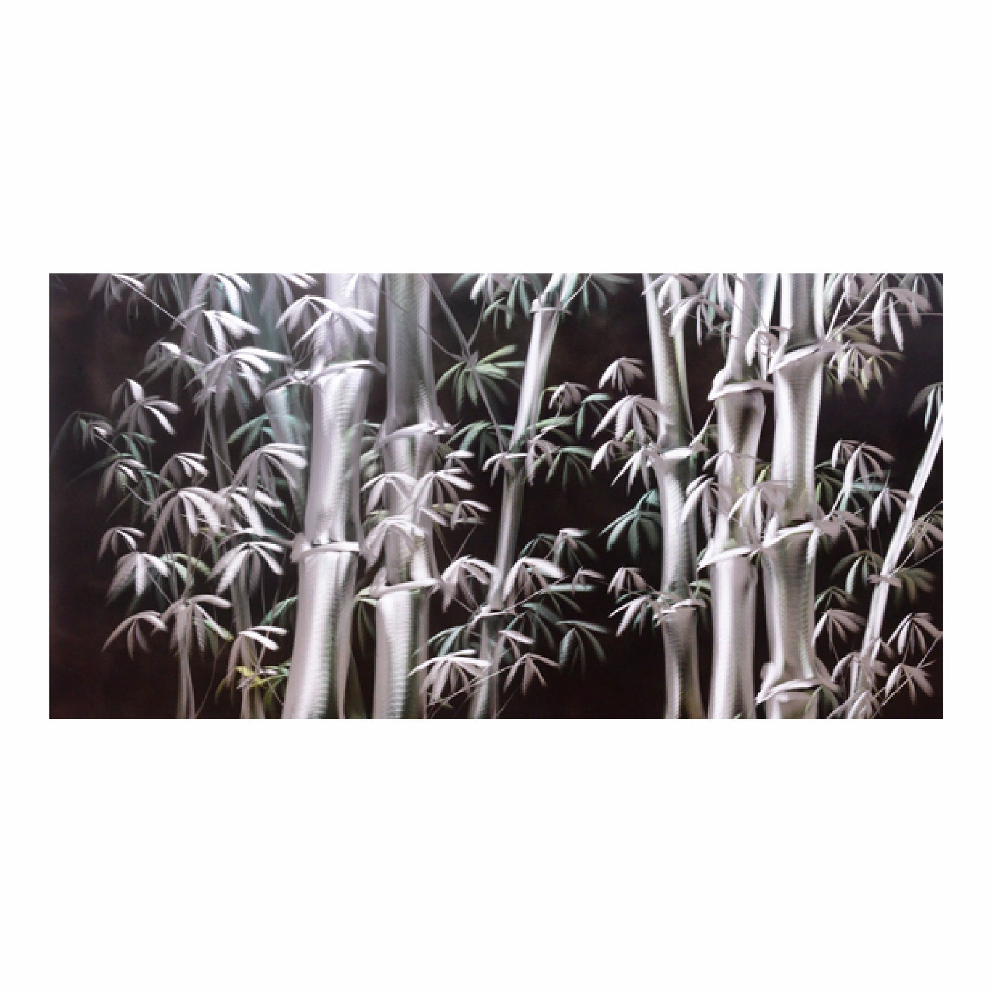 Silver Bamboo Aluminium Wall Art 60X120 60x120 cm