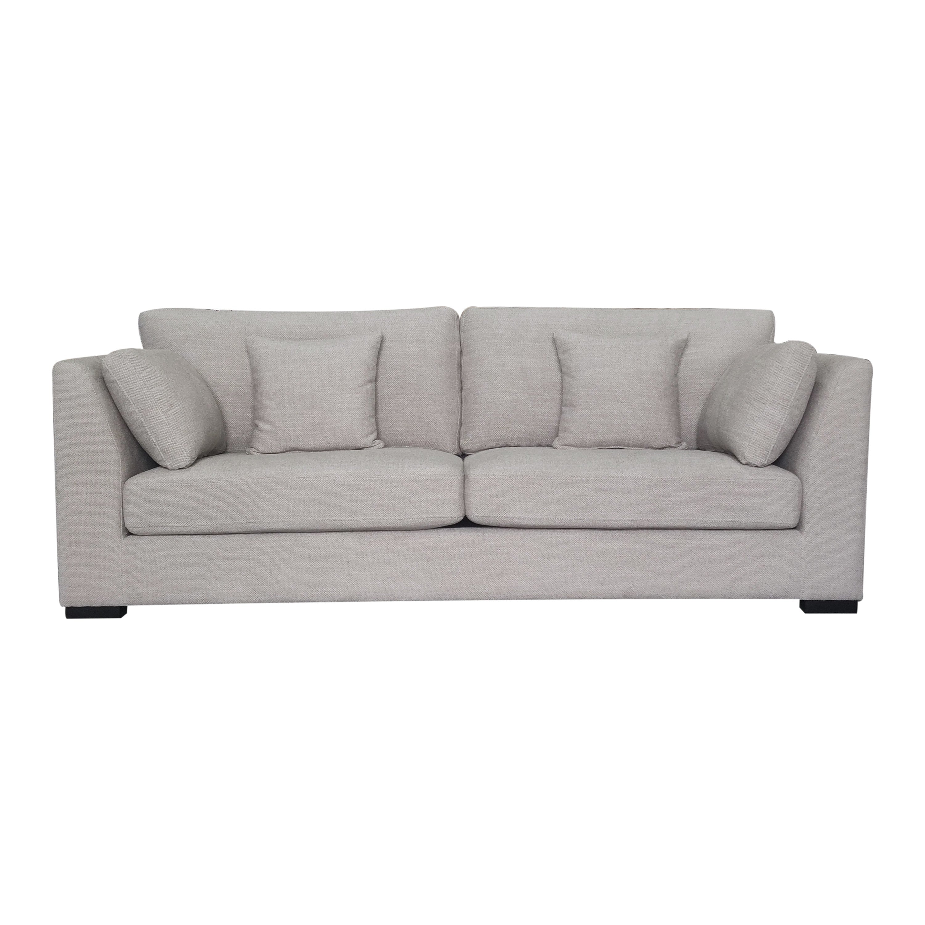 York 3 Seater Upholstered Sofa, Oatmeal 227x93x78 cm