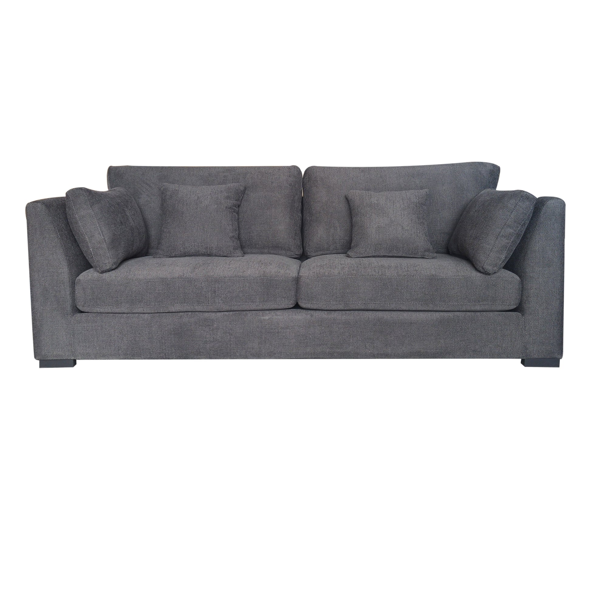 York 2 Seater Upholstered Sofa, Charcoal 168x93x78 cm