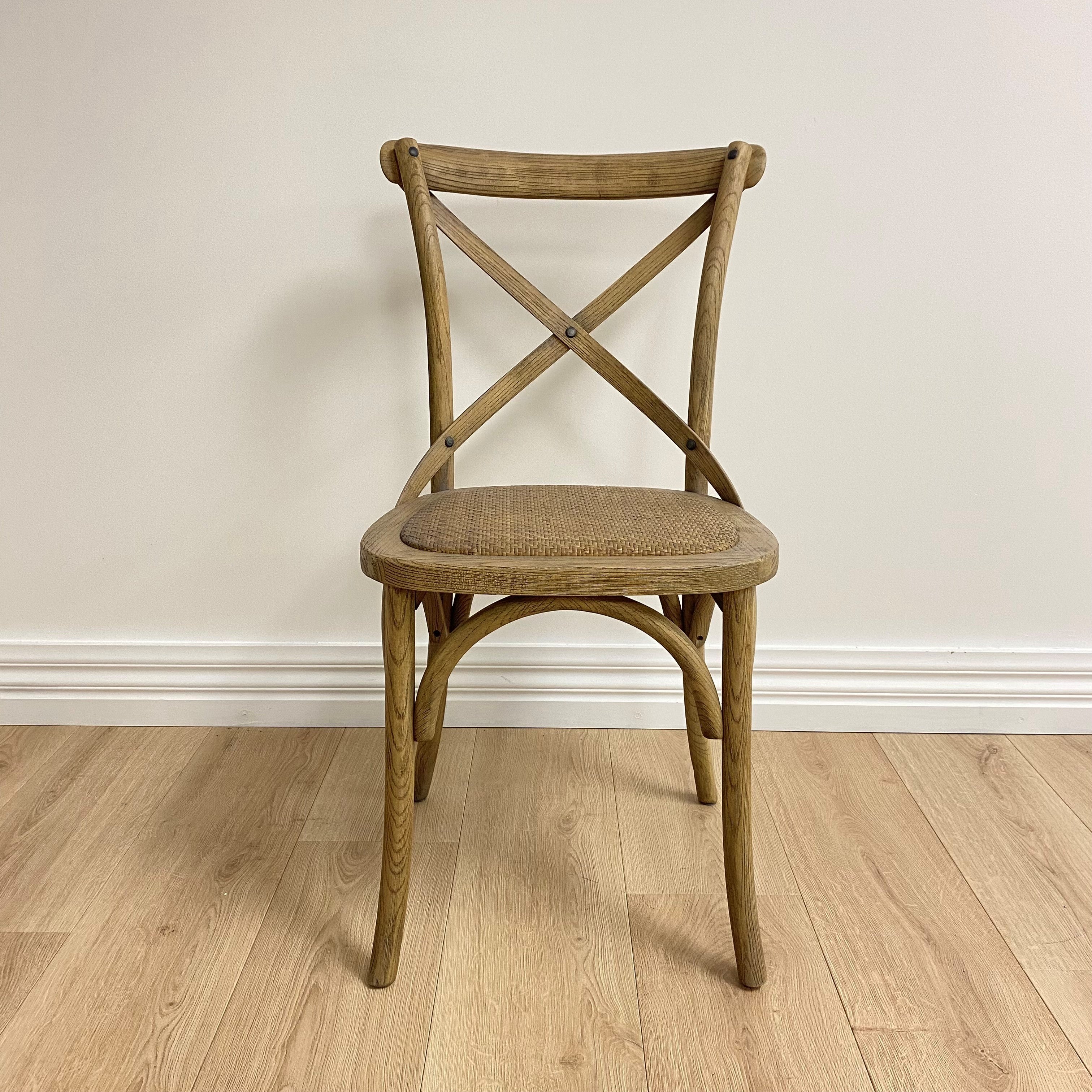 French Bistro Cross Back Dining Chair 49x54x89 cm