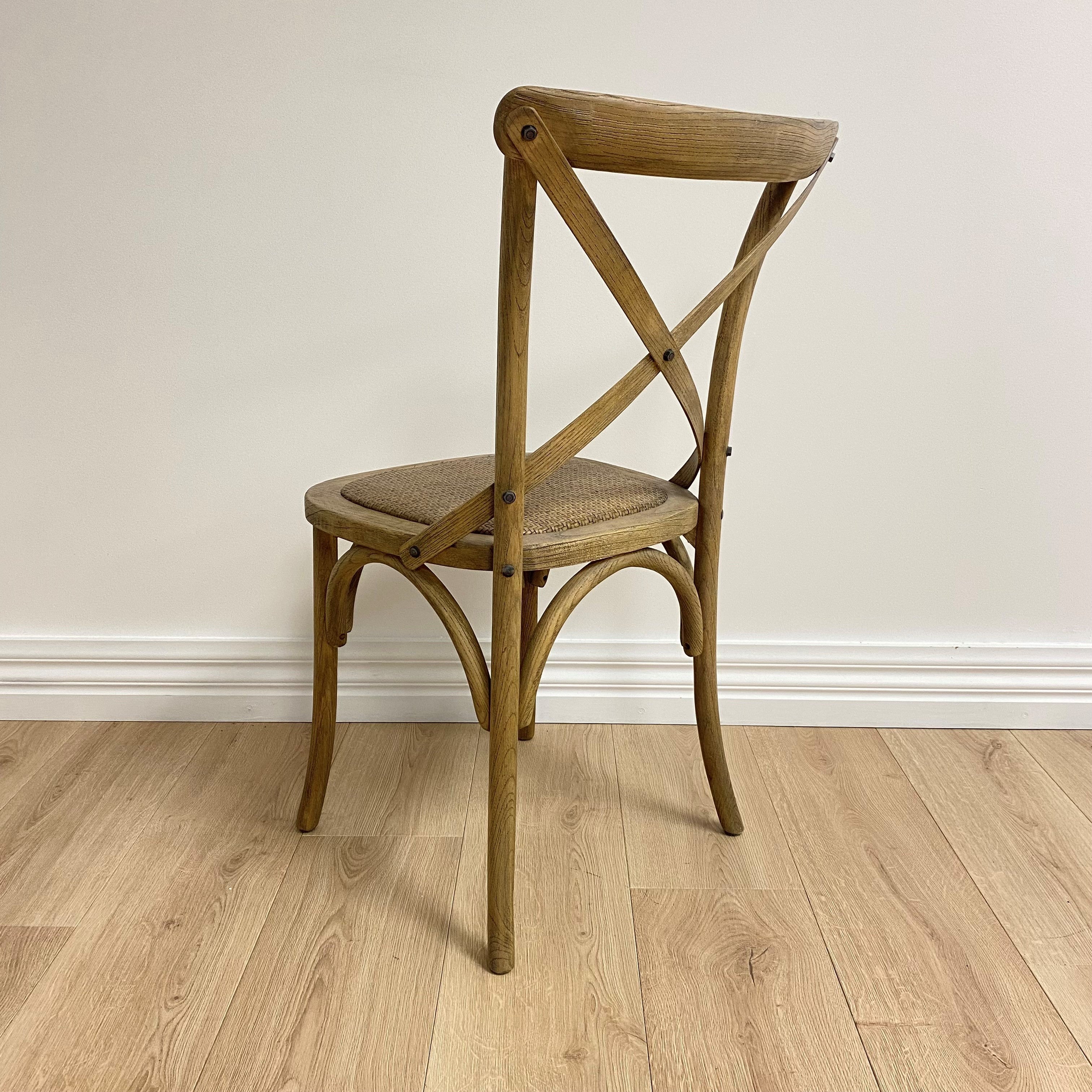 French Bistro Cross Back Dining Chair 49x54x89 cm