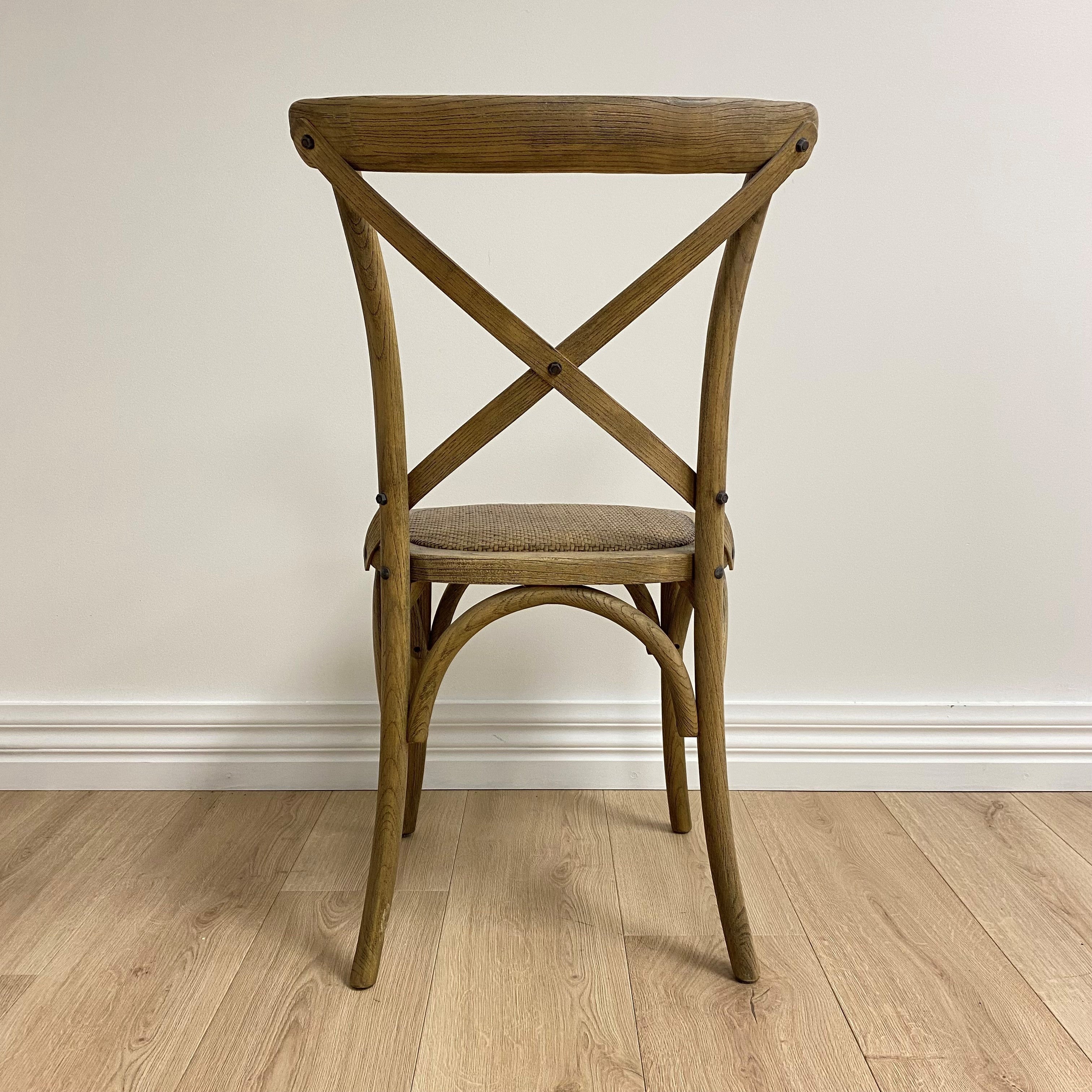 French Bistro Cross Back Dining Chair 49x54x89 cm