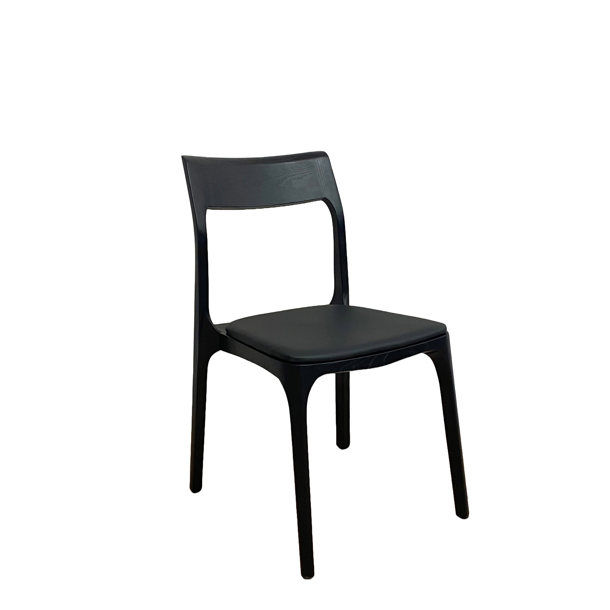 Peyton Dining Chair, Black Leather Black Frame 50x59x84 cm