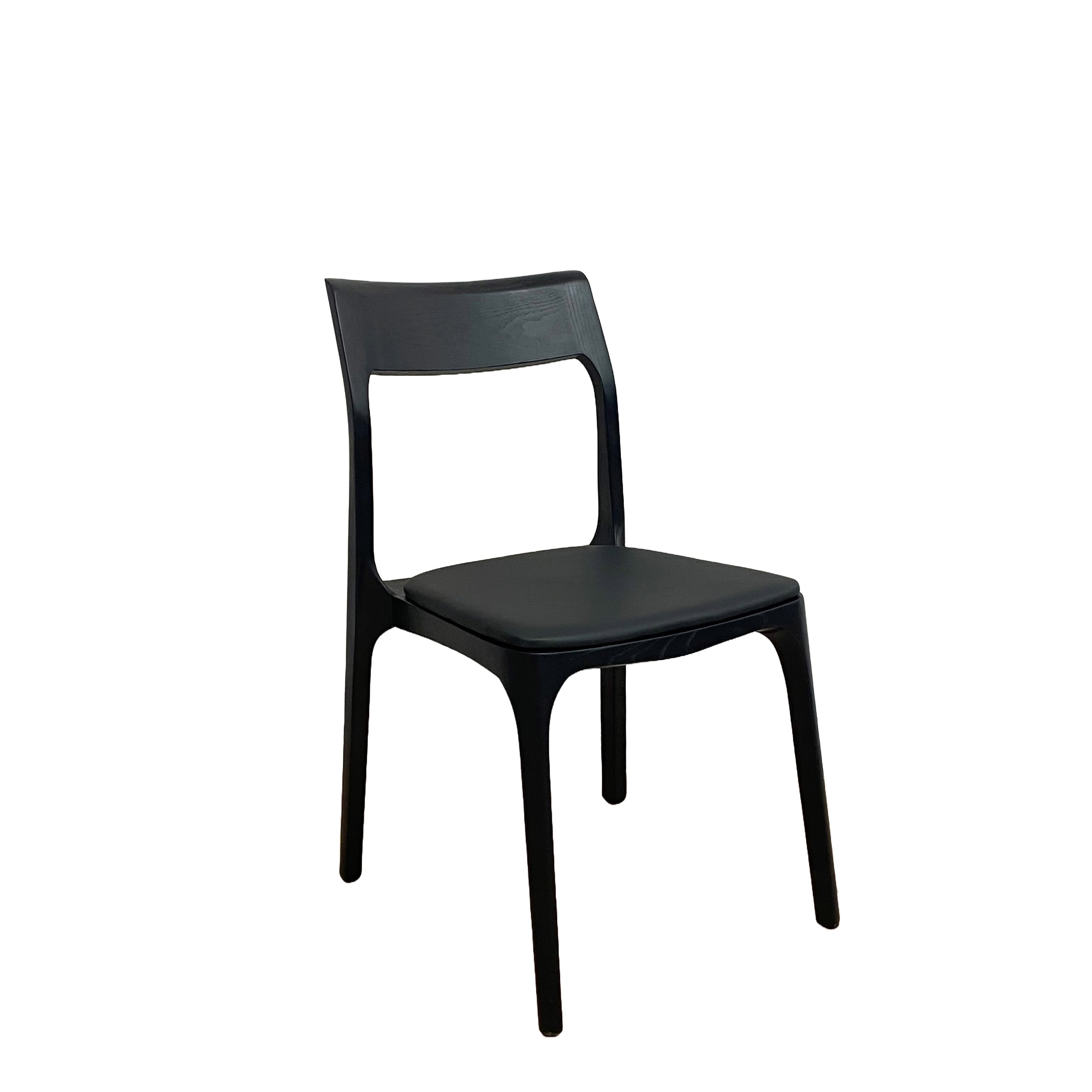 Peyton Dining Chair, Black Leather Black Frame 50x59x84 cm