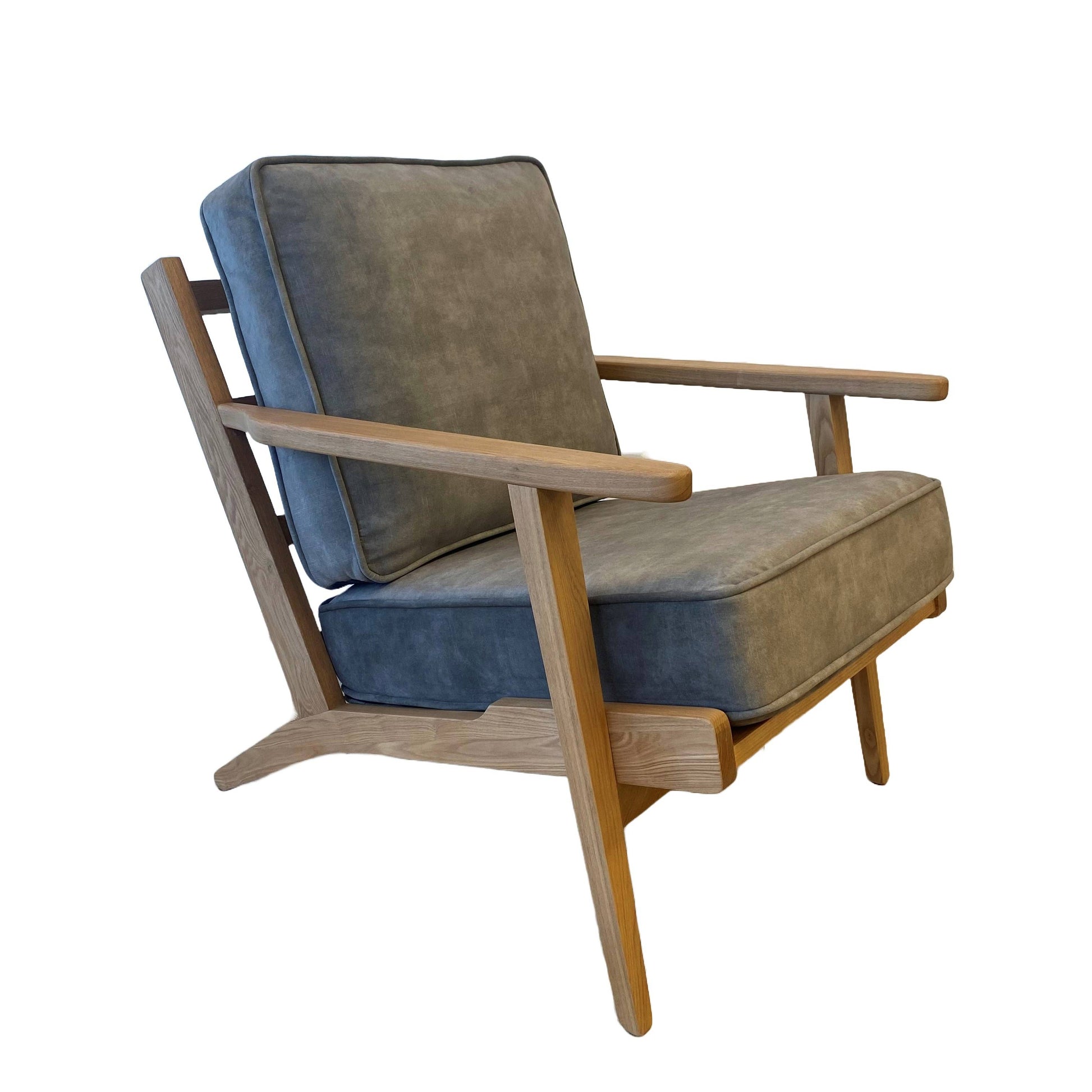 Lodge Armchair - Dried Thyme Fabric, Oak Frame 71x89x78 cm