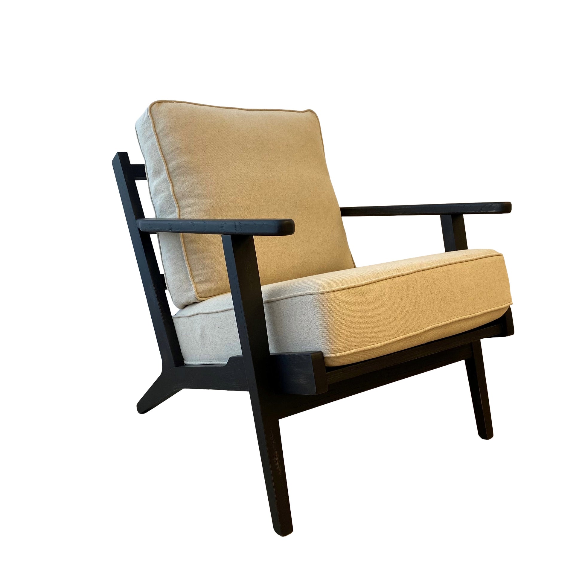 Lodge Armchair - Off White Fabric, Black Frame 71x89x78 cm