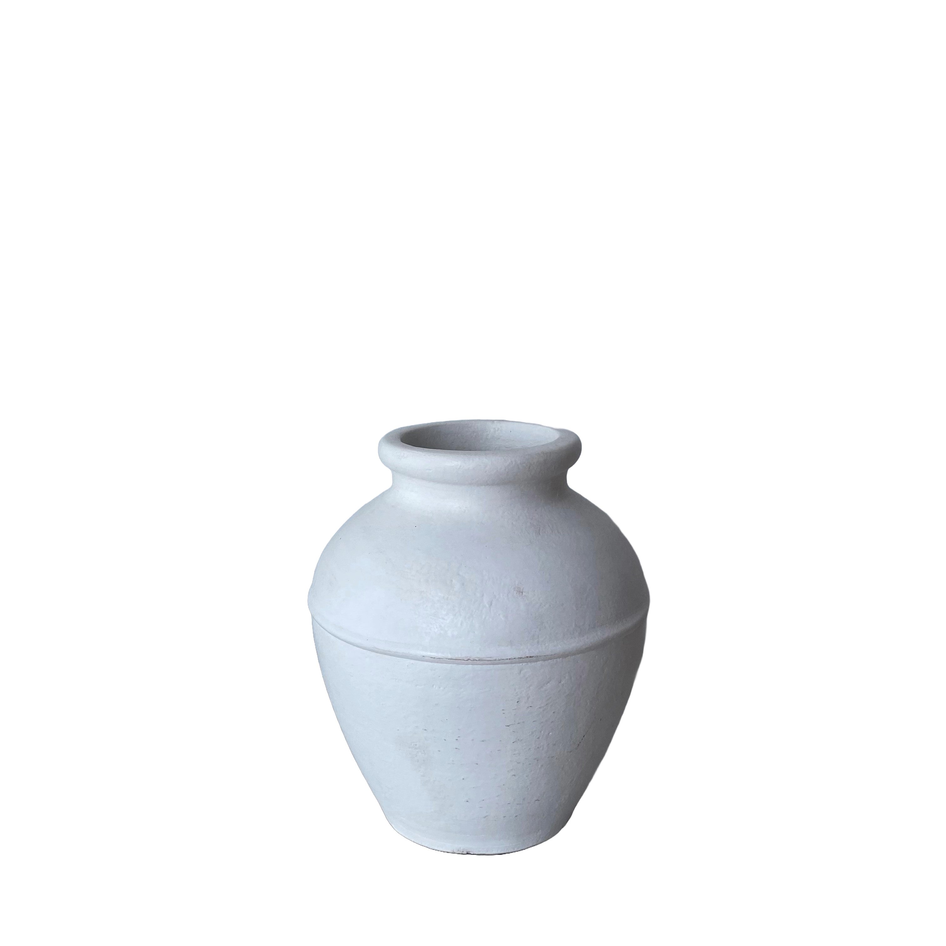 Tuscan Terracotta Jar- White Small 28x32 cm