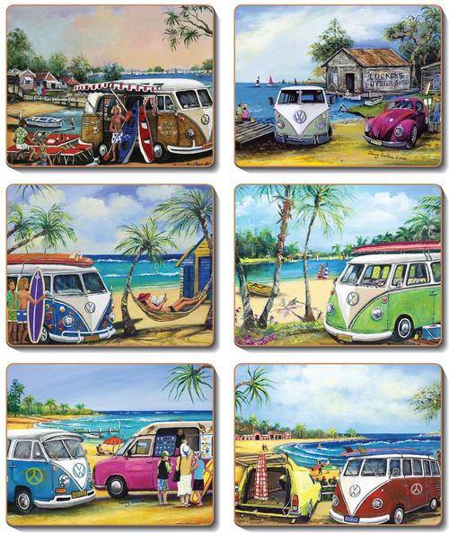 Coasters Kombis, Set of 6 12x10 cm