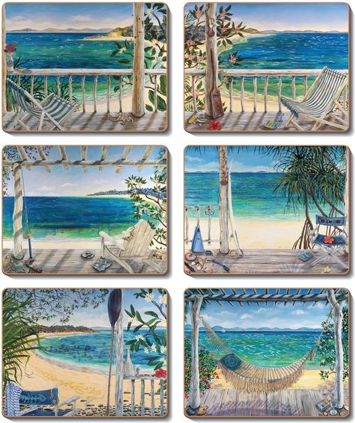 Placemats Beach Balconies, Set of 6 36.5x27.5 cm