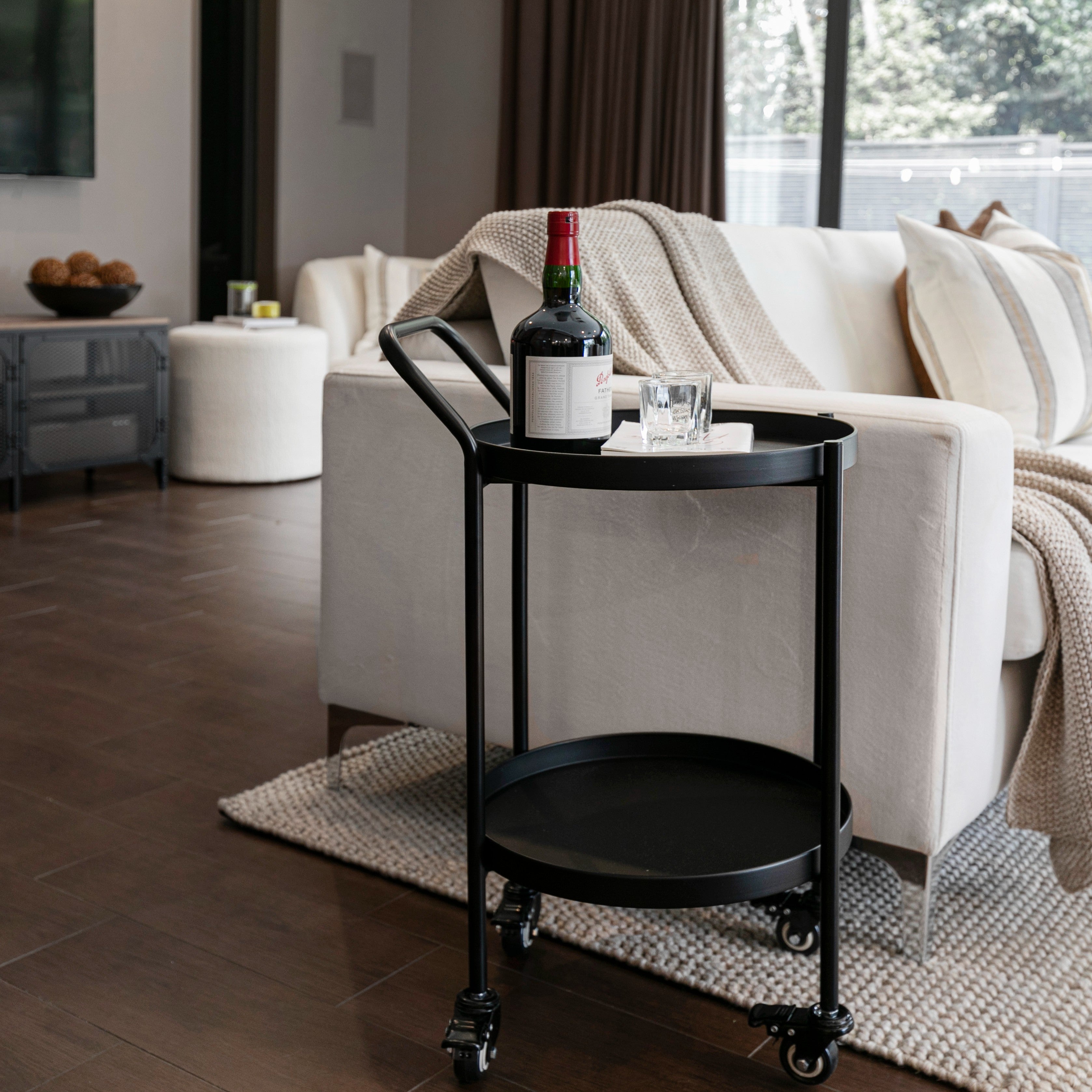 Hugo Round Bar Cart 63x40x40 cm