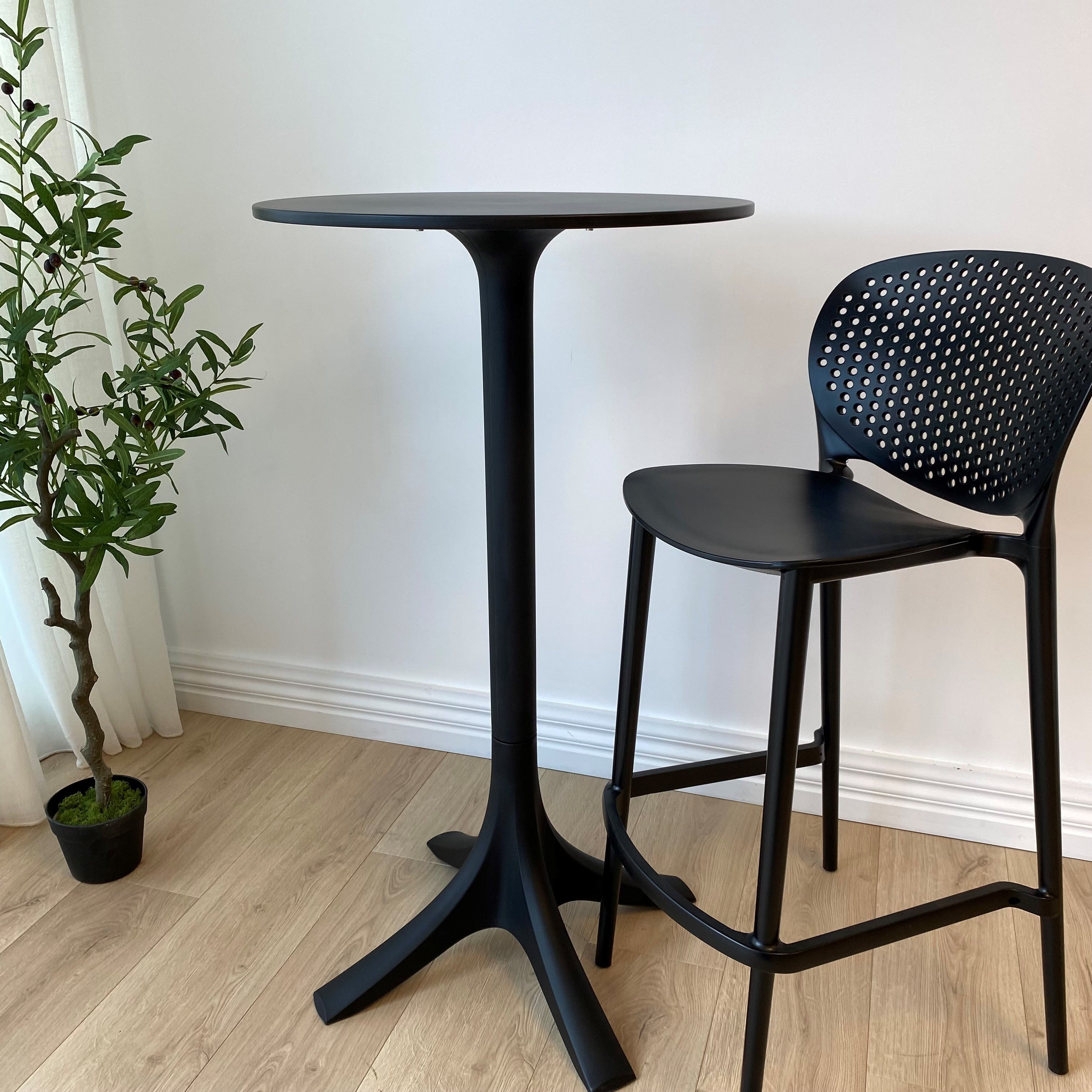 Finn Indoor / Outdoor Bar Stool, Black 53.5x53.5x104.5 cm