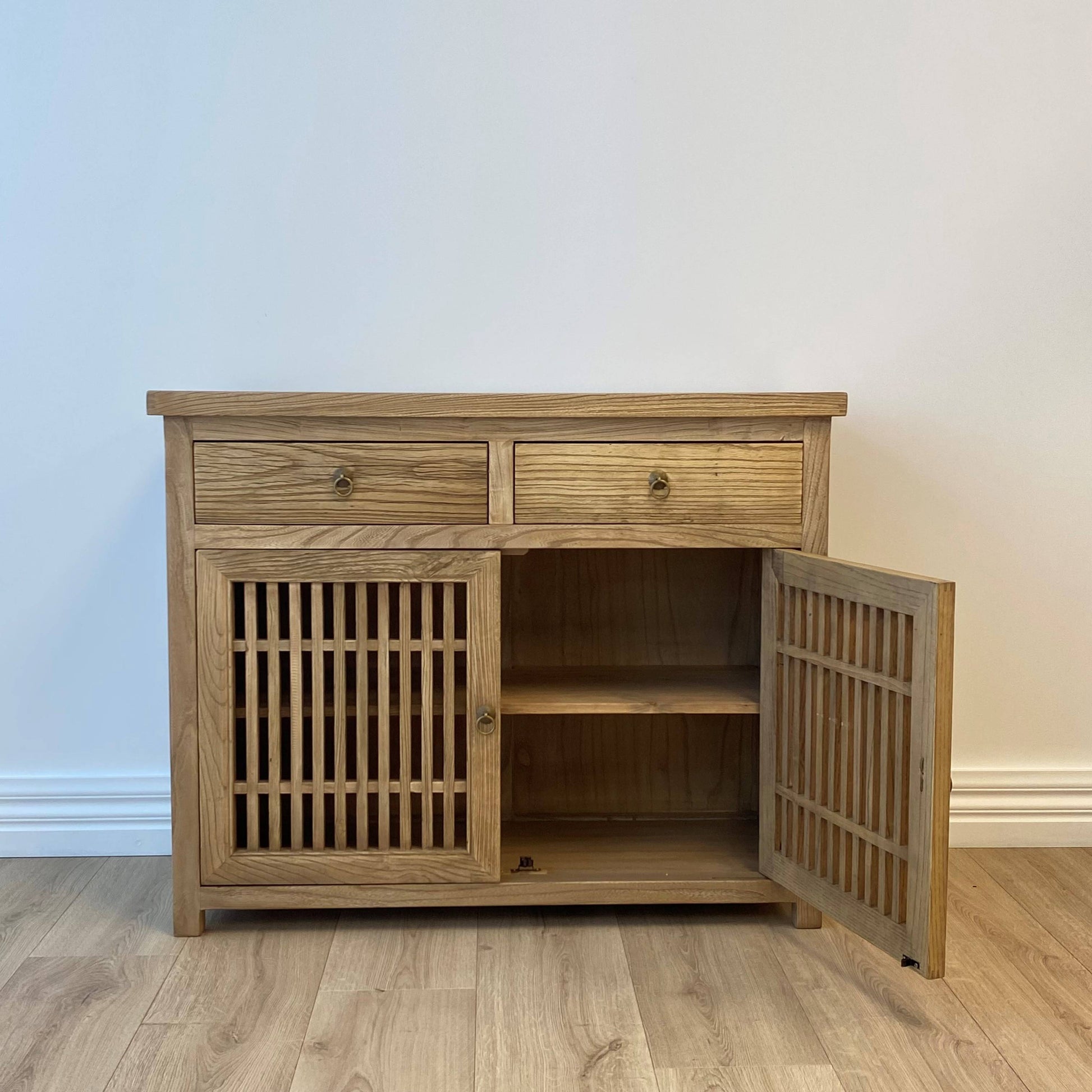 Heritage Elm Slat Cabinet 100x40x80 cm