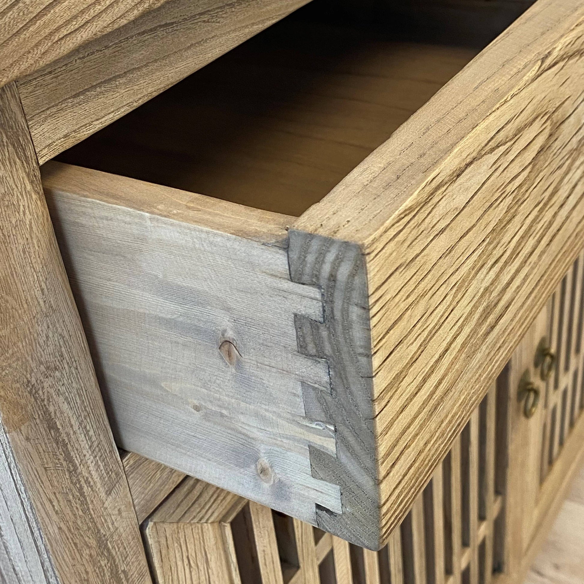 Heritage Elm Slat Cabinet 100x40x80 cm