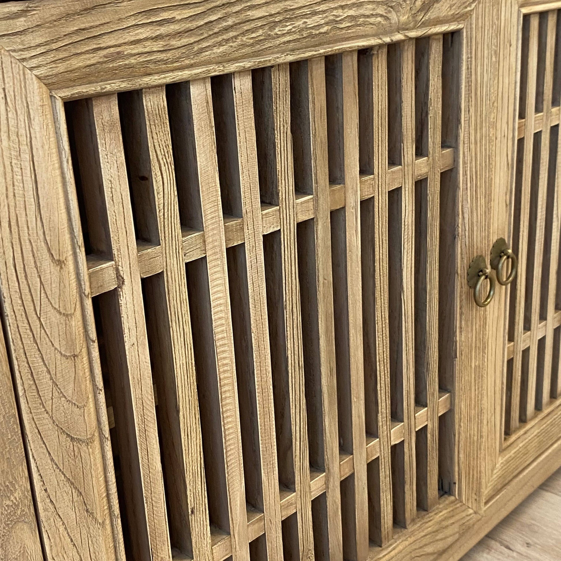 Heritage Elm Slat Cabinet 100x40x80 cm
