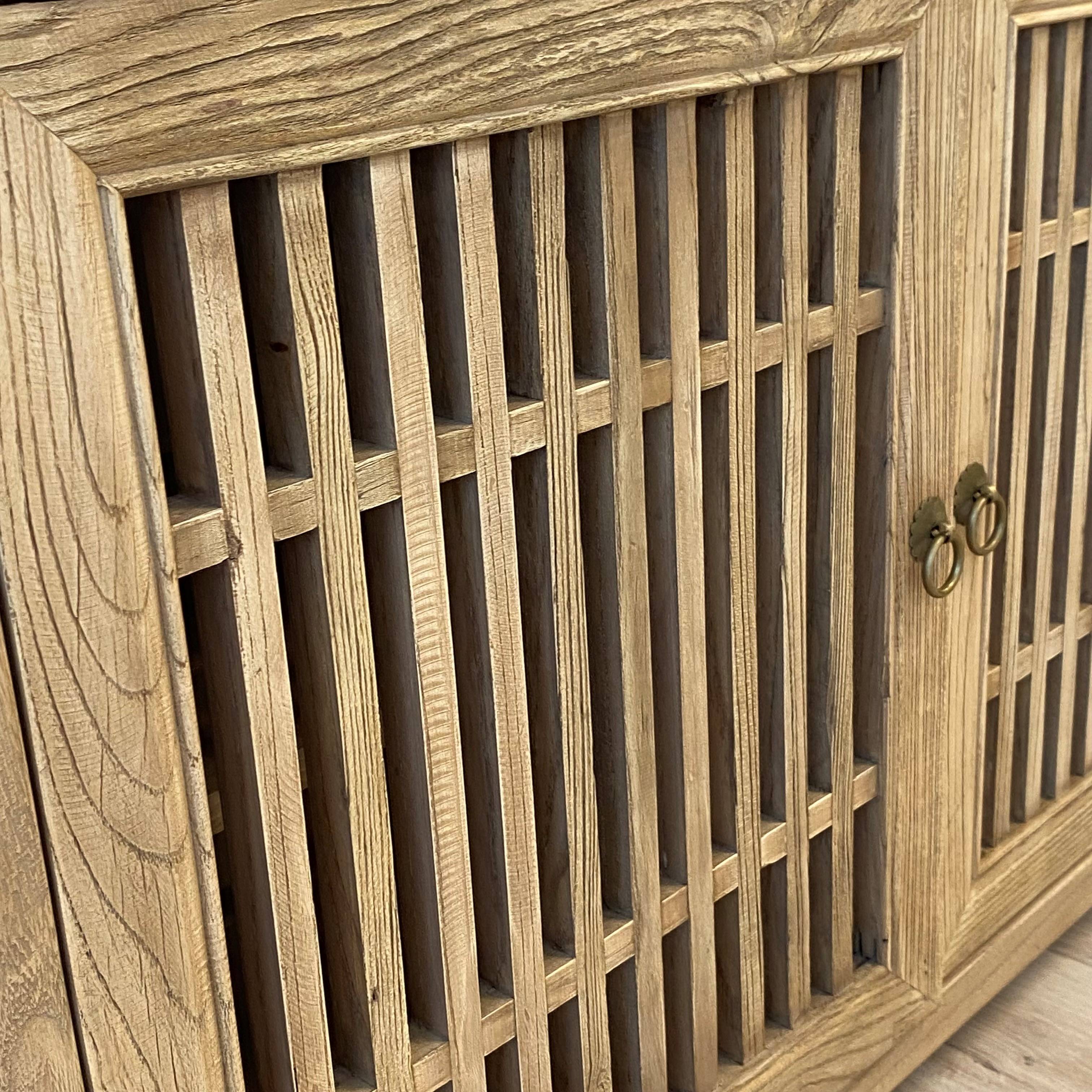 Heritage Elm Slat Cabinet 100x40x80 cm