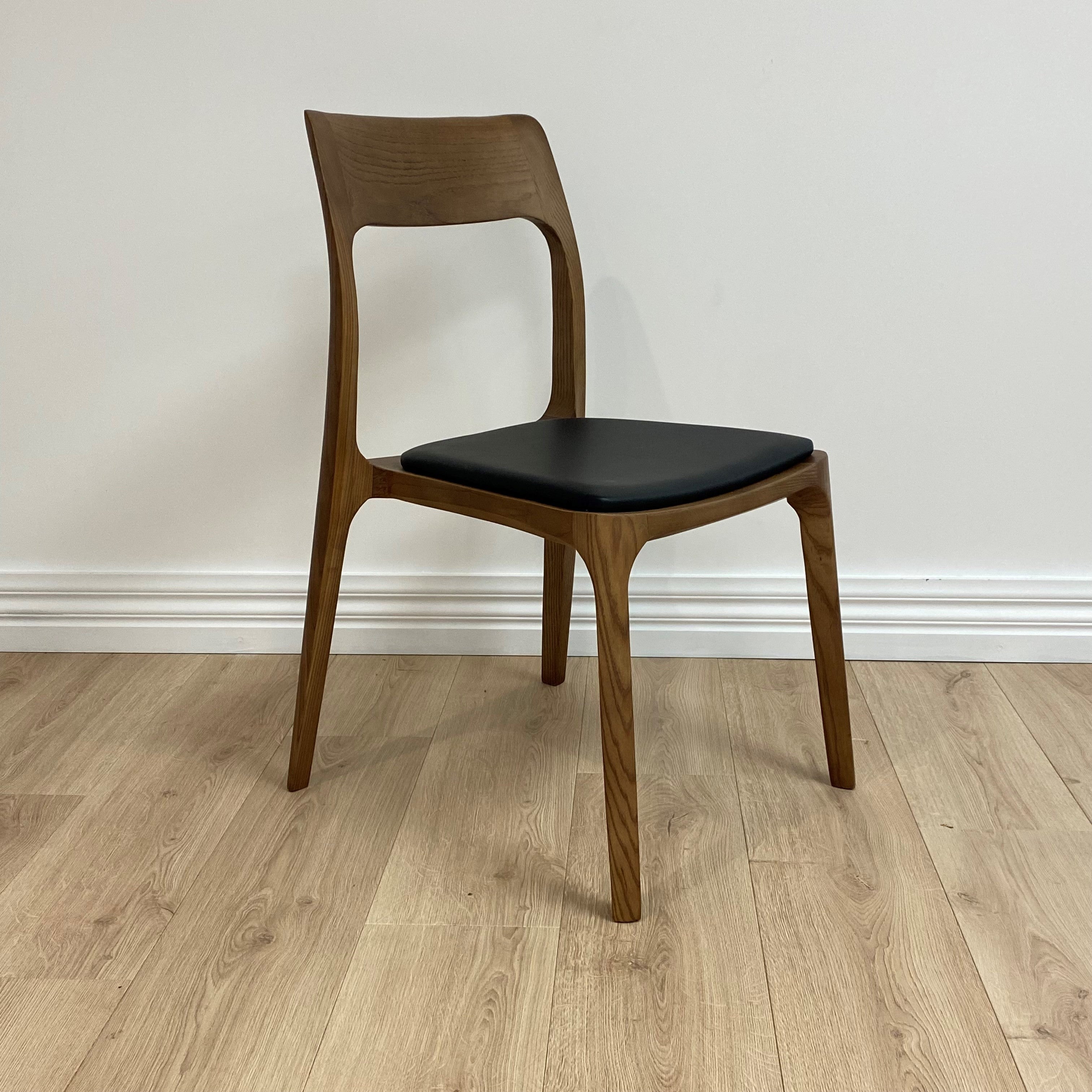 Ashton Leather Dining Chair, Black 46x48x86 cm