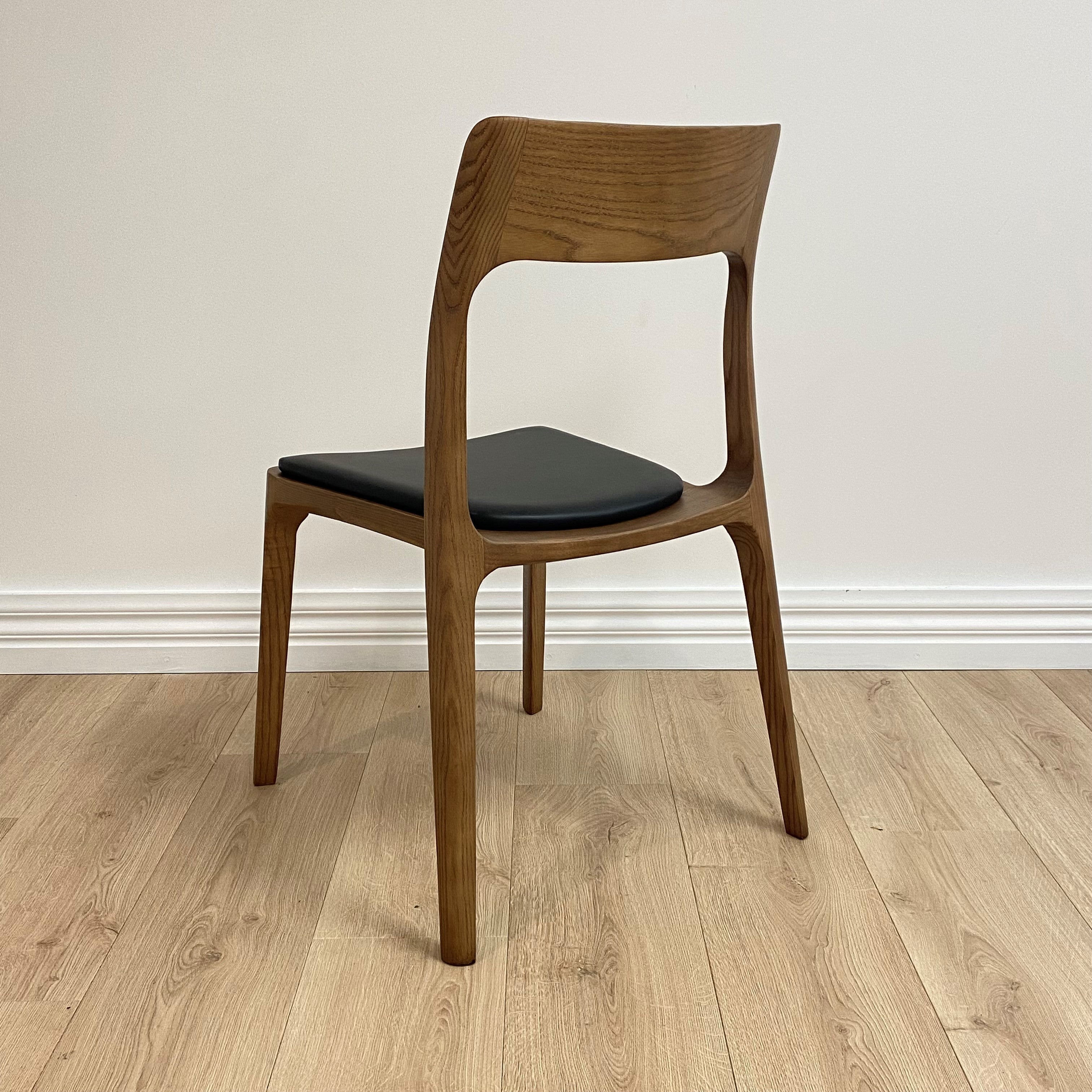 Ashton Leather Dining Chair, Black 46x48x86 cm
