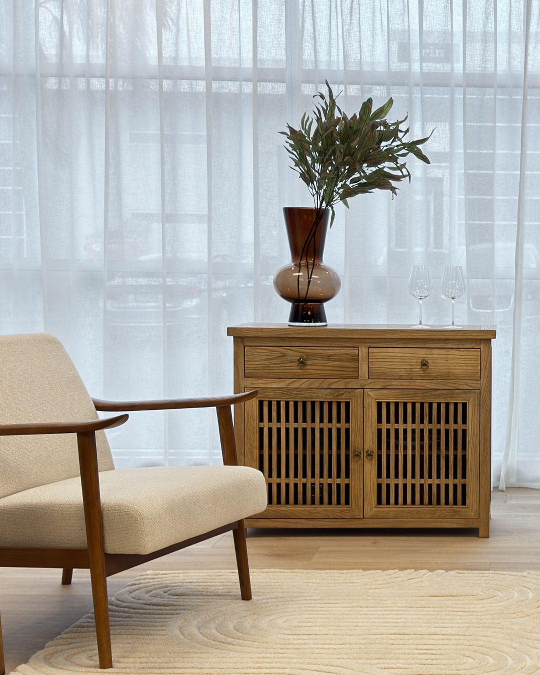 Spencer Mid-Century Chair, Sand 67x73x81 cm