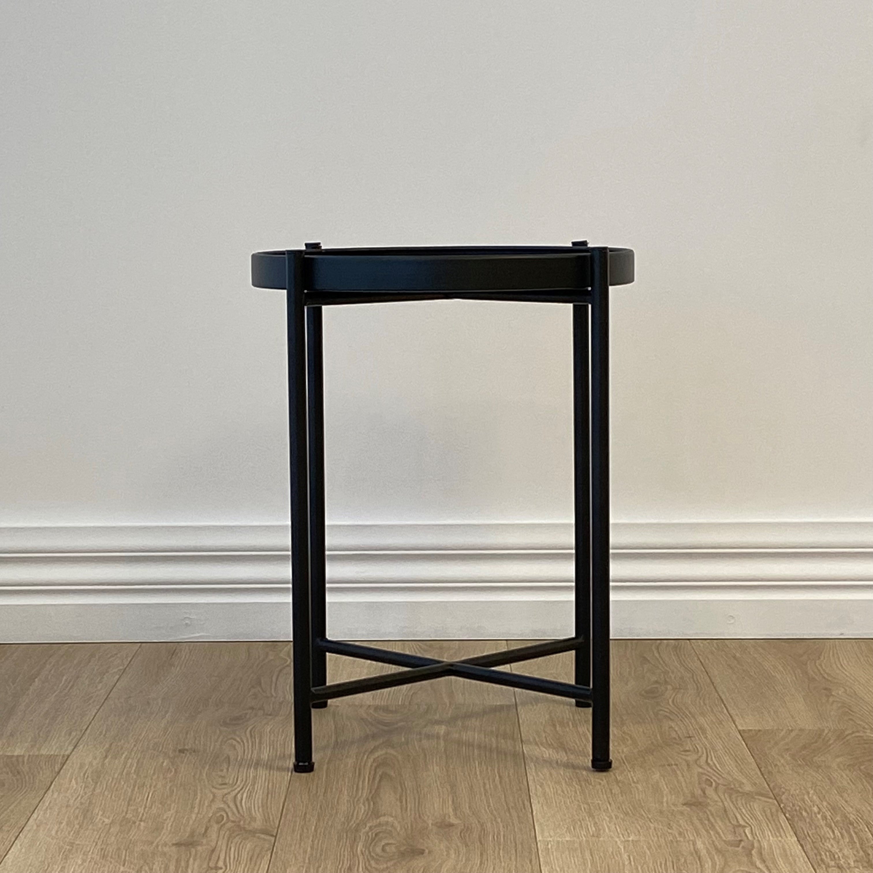Sofia Round Side Table, Black 40x40x50 cm