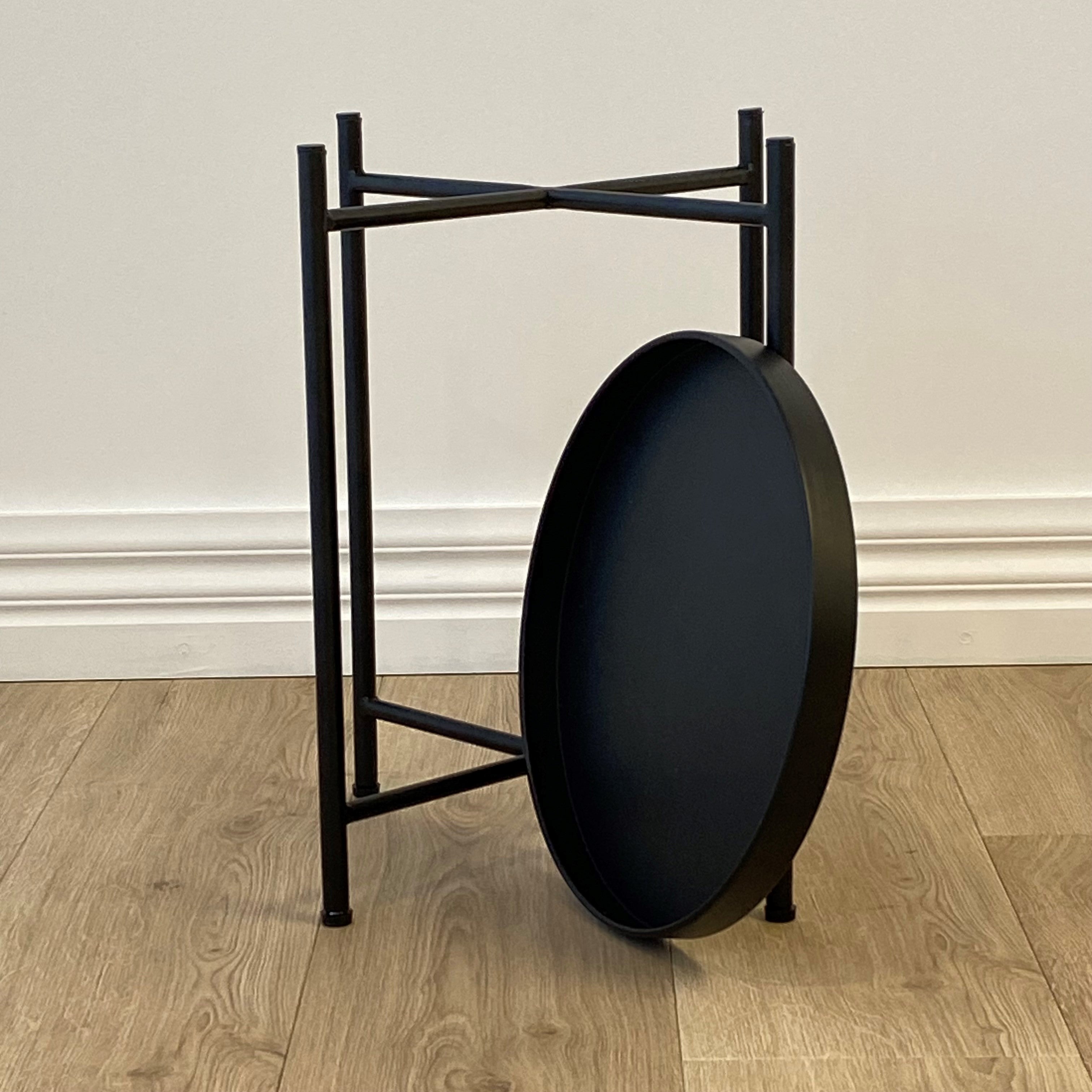 Sofia Round Side Table, Black 40x40x50 cm