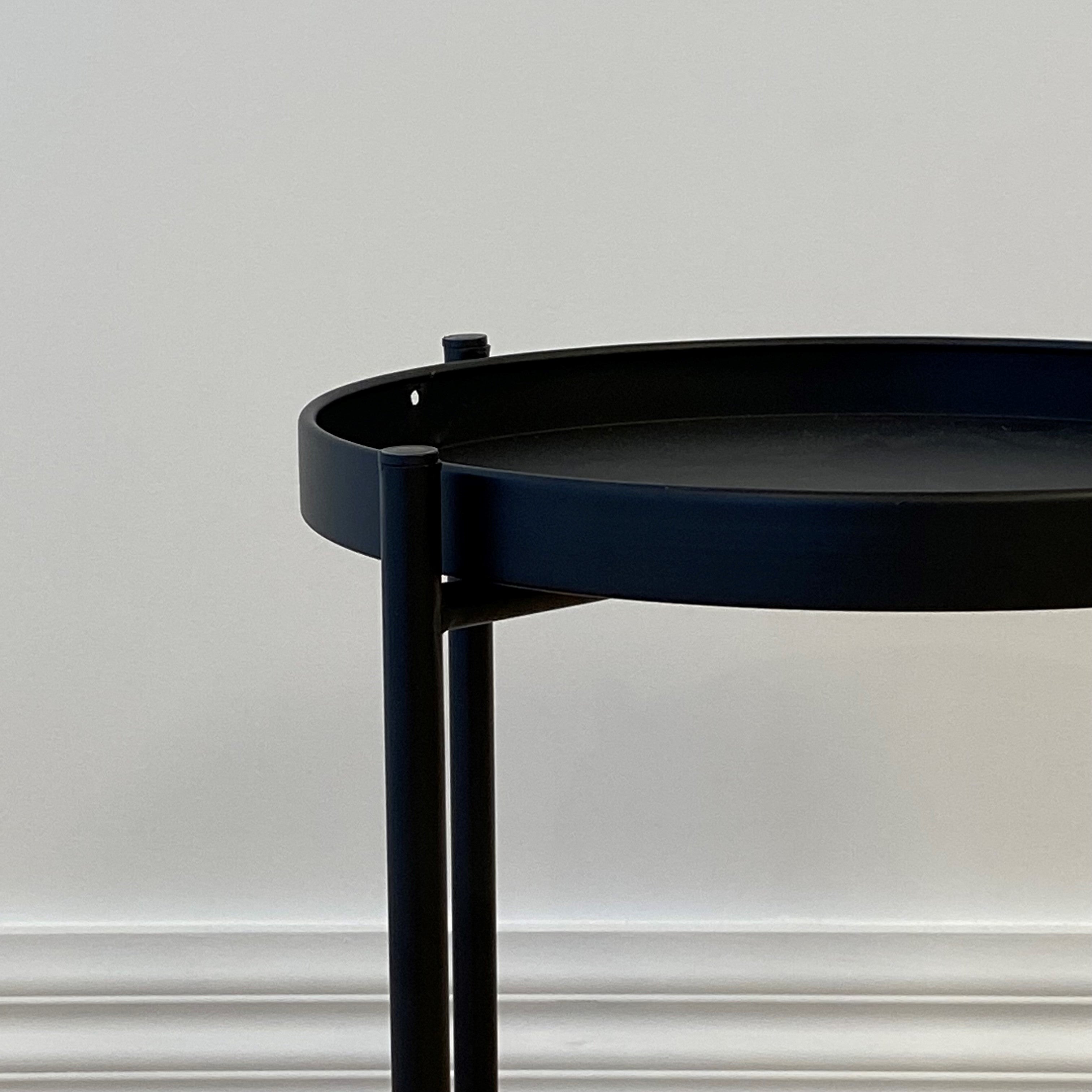 Sofia Round Side Table, Black 40x40x50 cm