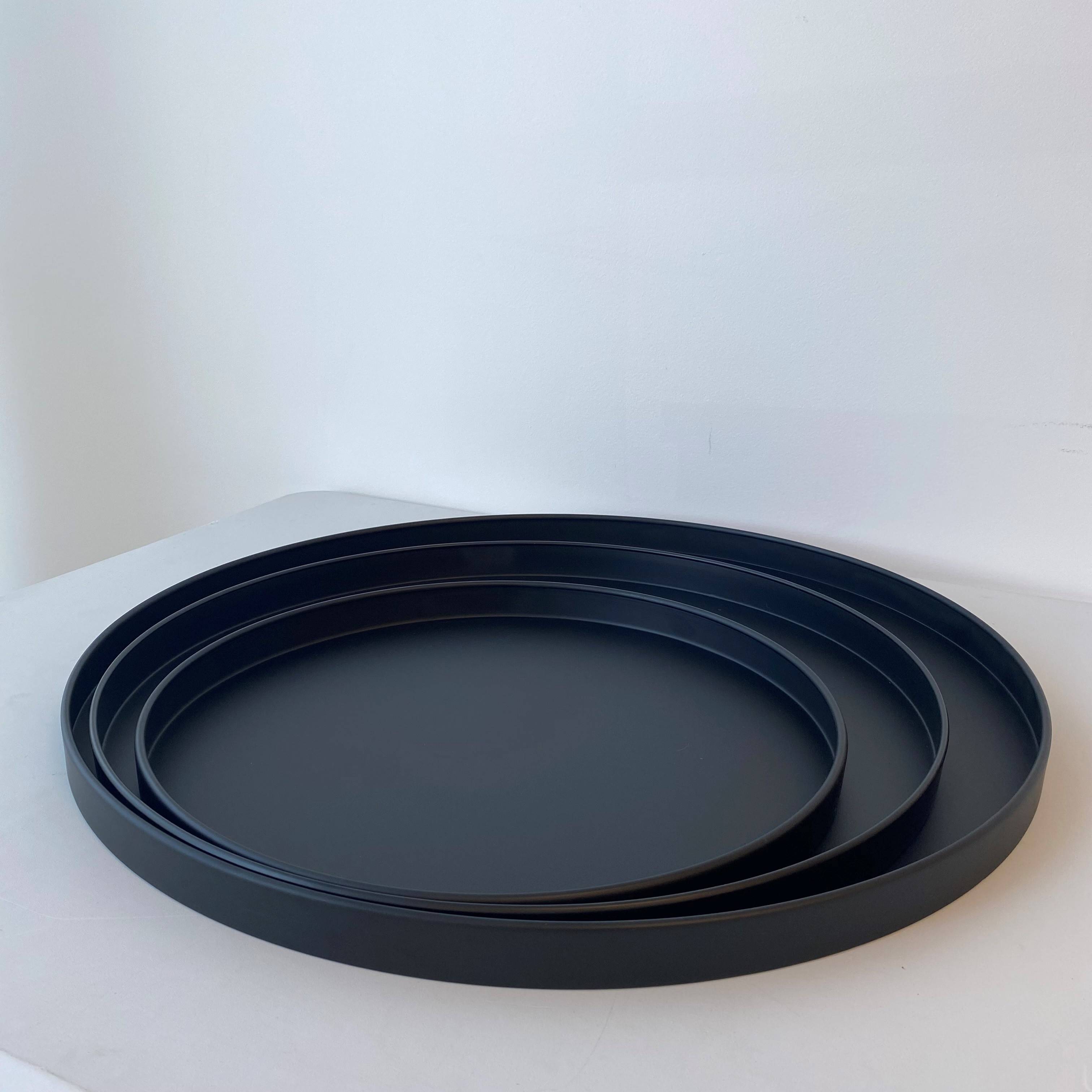 Bianca Metal Tray, Set of 3 Black 60/50/40 cm