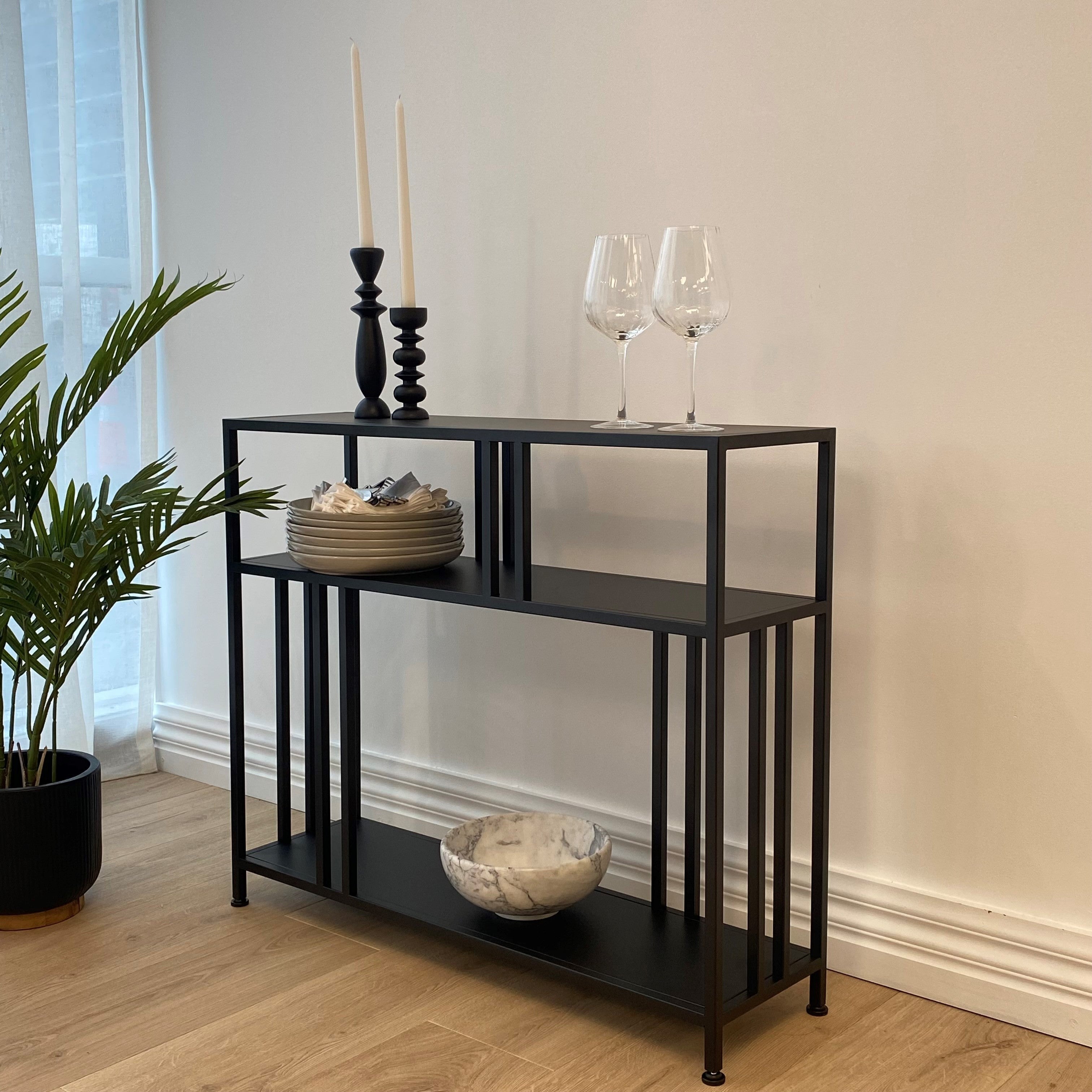 Lorenzo Metal Small Space Console Table 90x25x75 cm