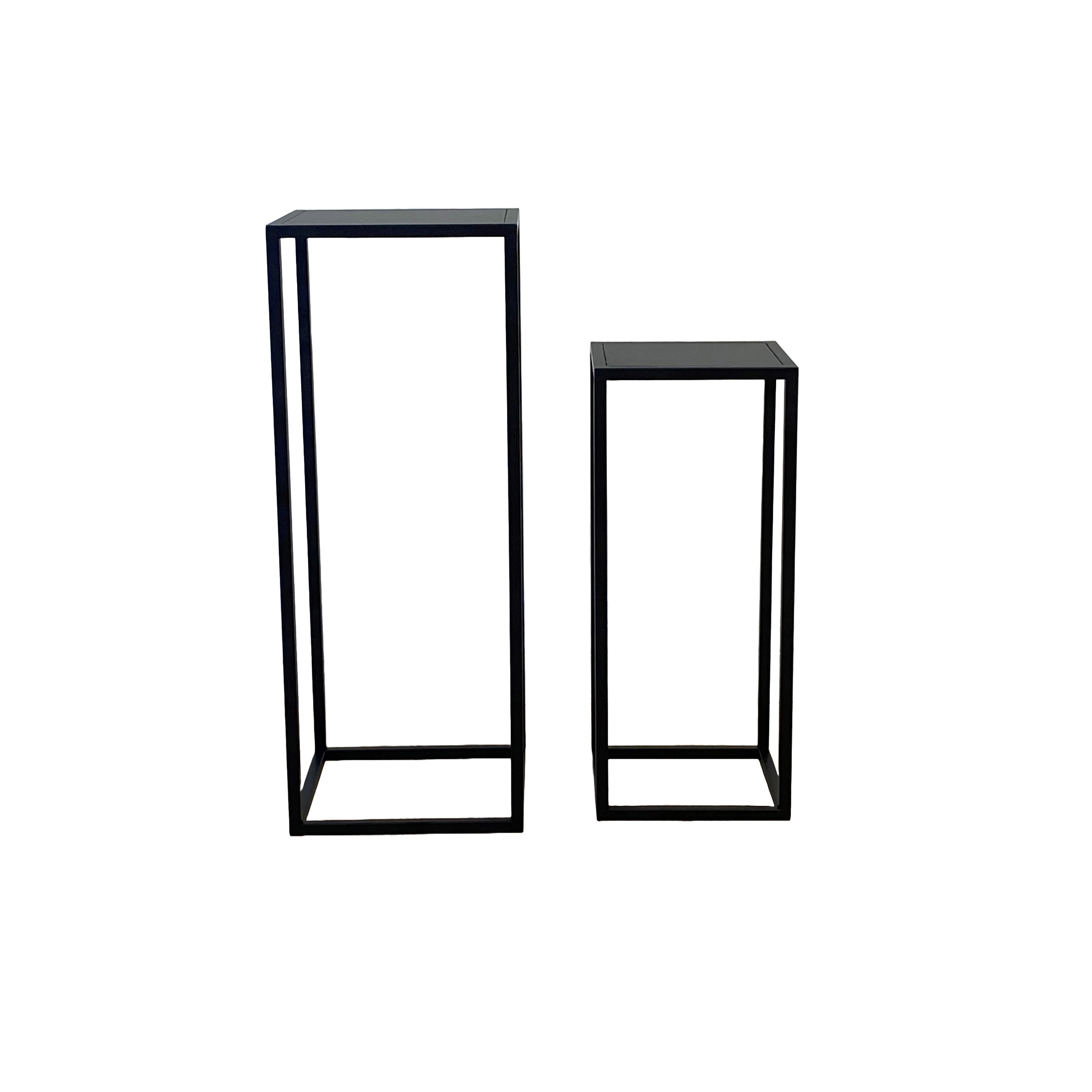 Metal Plinth set of 2 25x25x65 / 22x22x50 cm