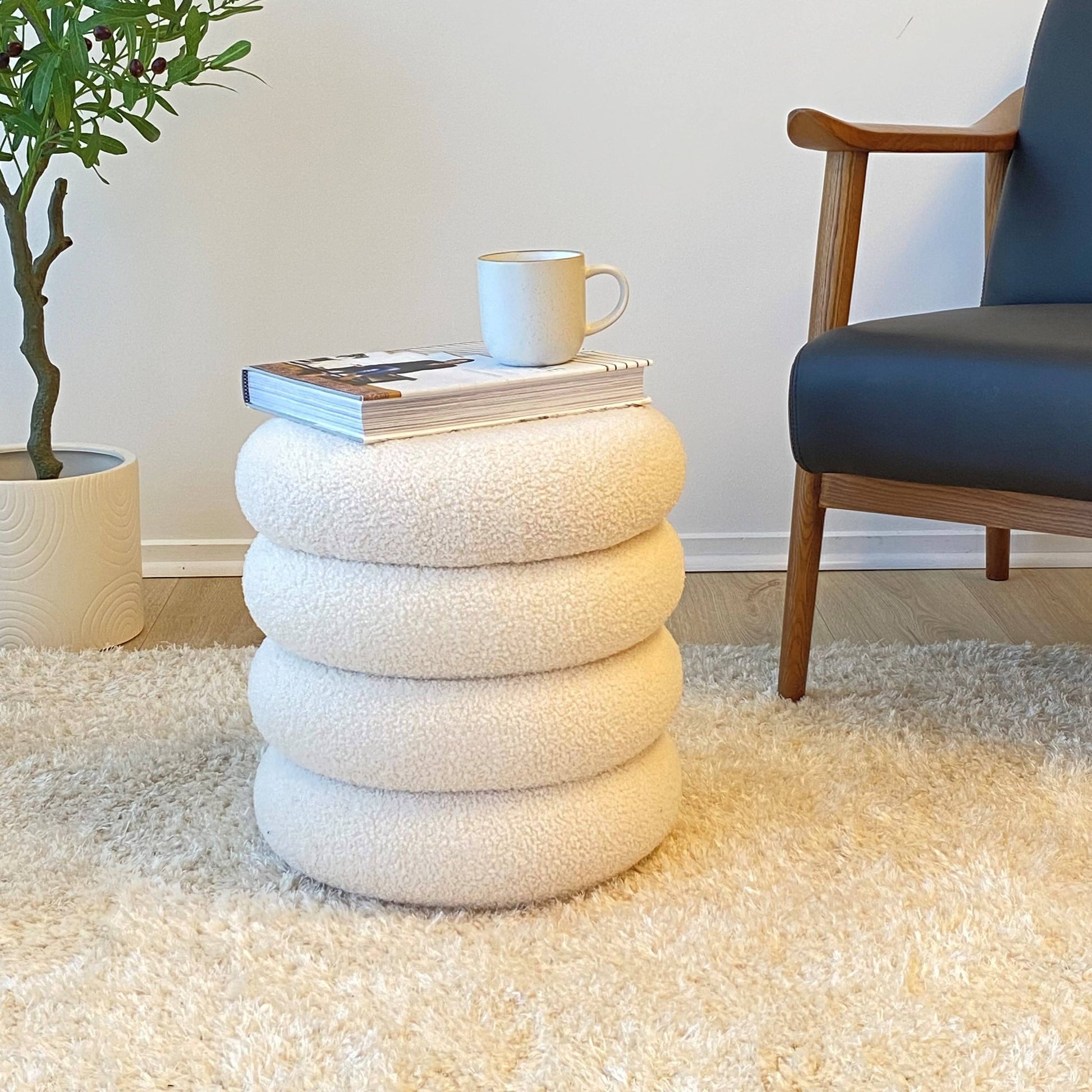 Baxter Ottoman, White 40x40x40 cm