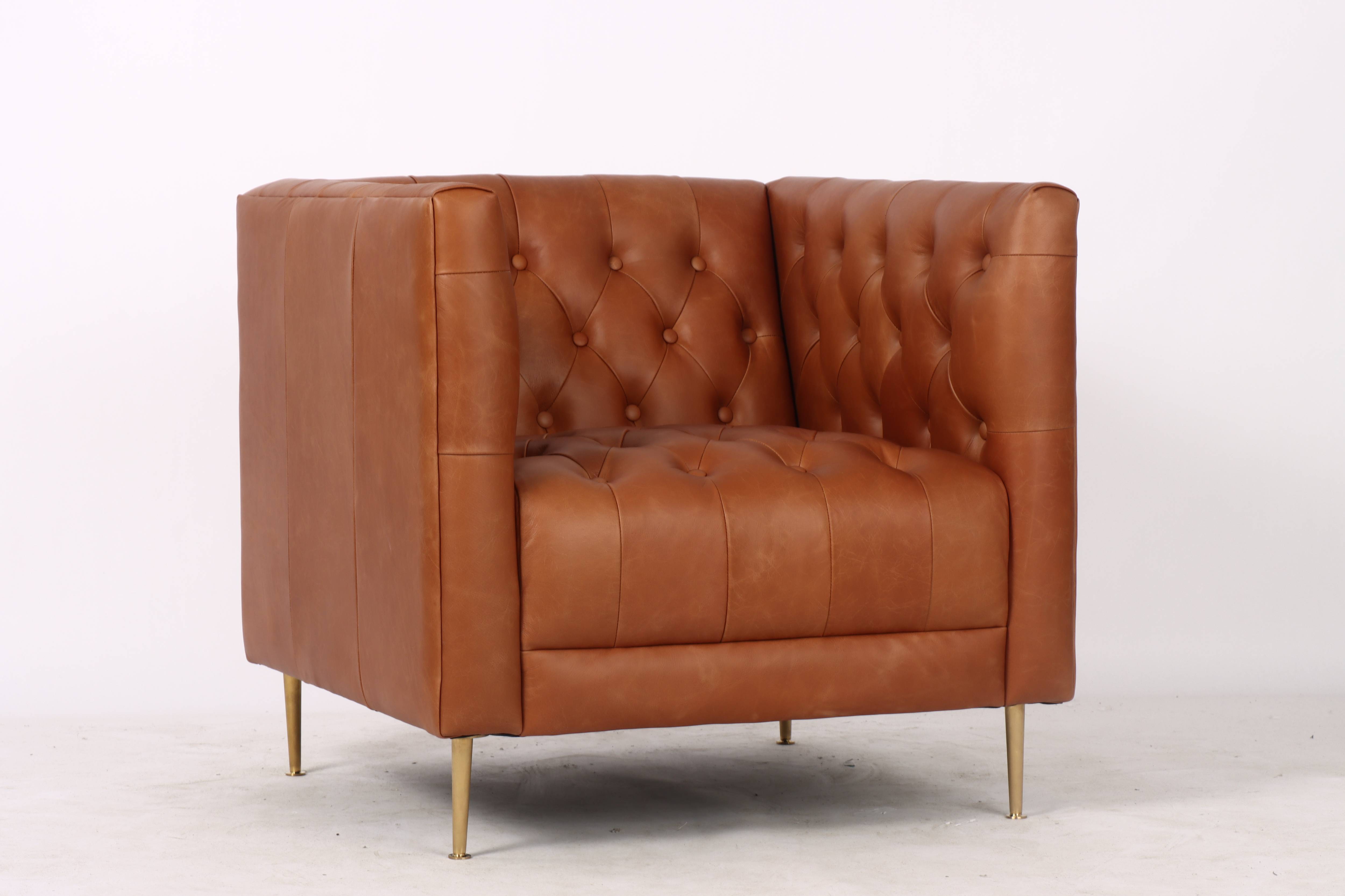 Chester Leather Armchair, Whiskey 78x81x73.5 cm