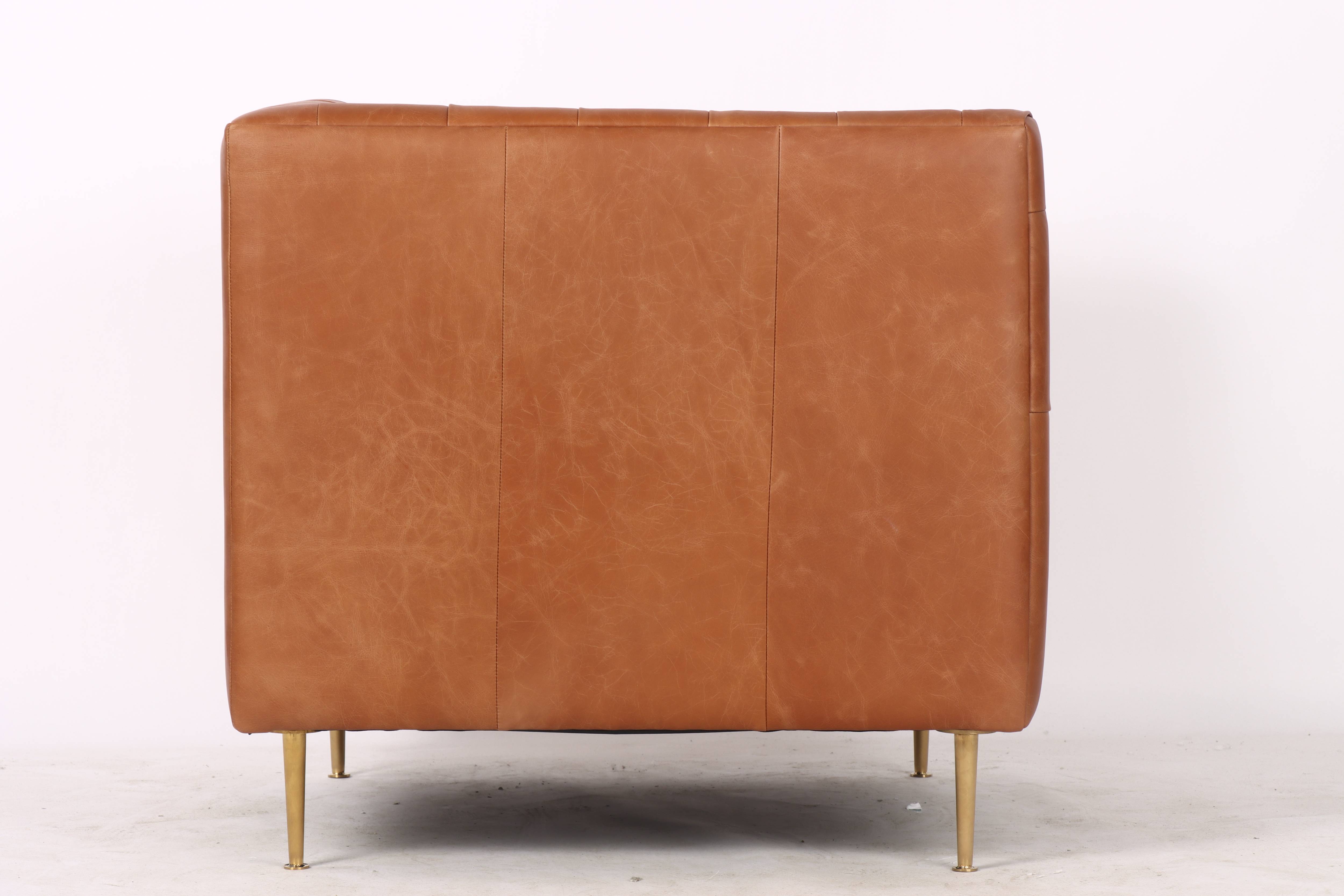 Chester Leather Armchair, Whiskey 78x81x73.5 cm