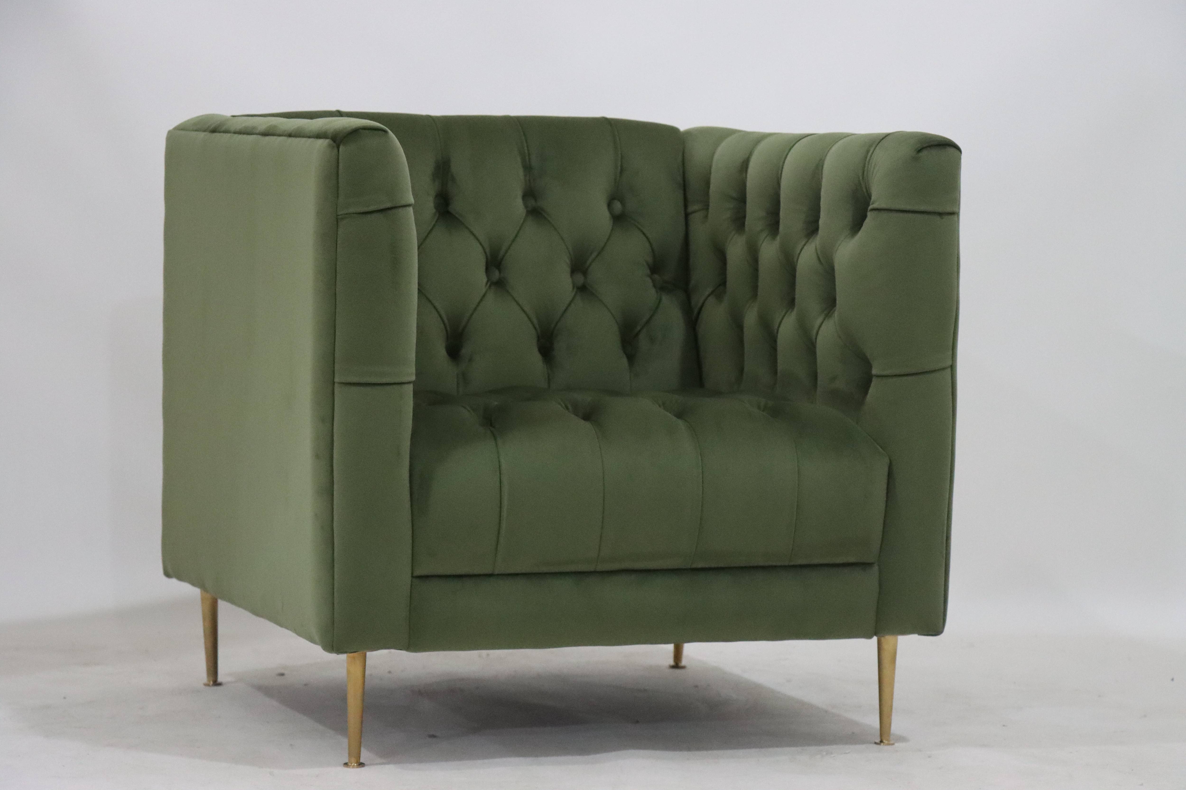 Chester  Armchair, Greenstone Velvet 78x81x73.5 cm