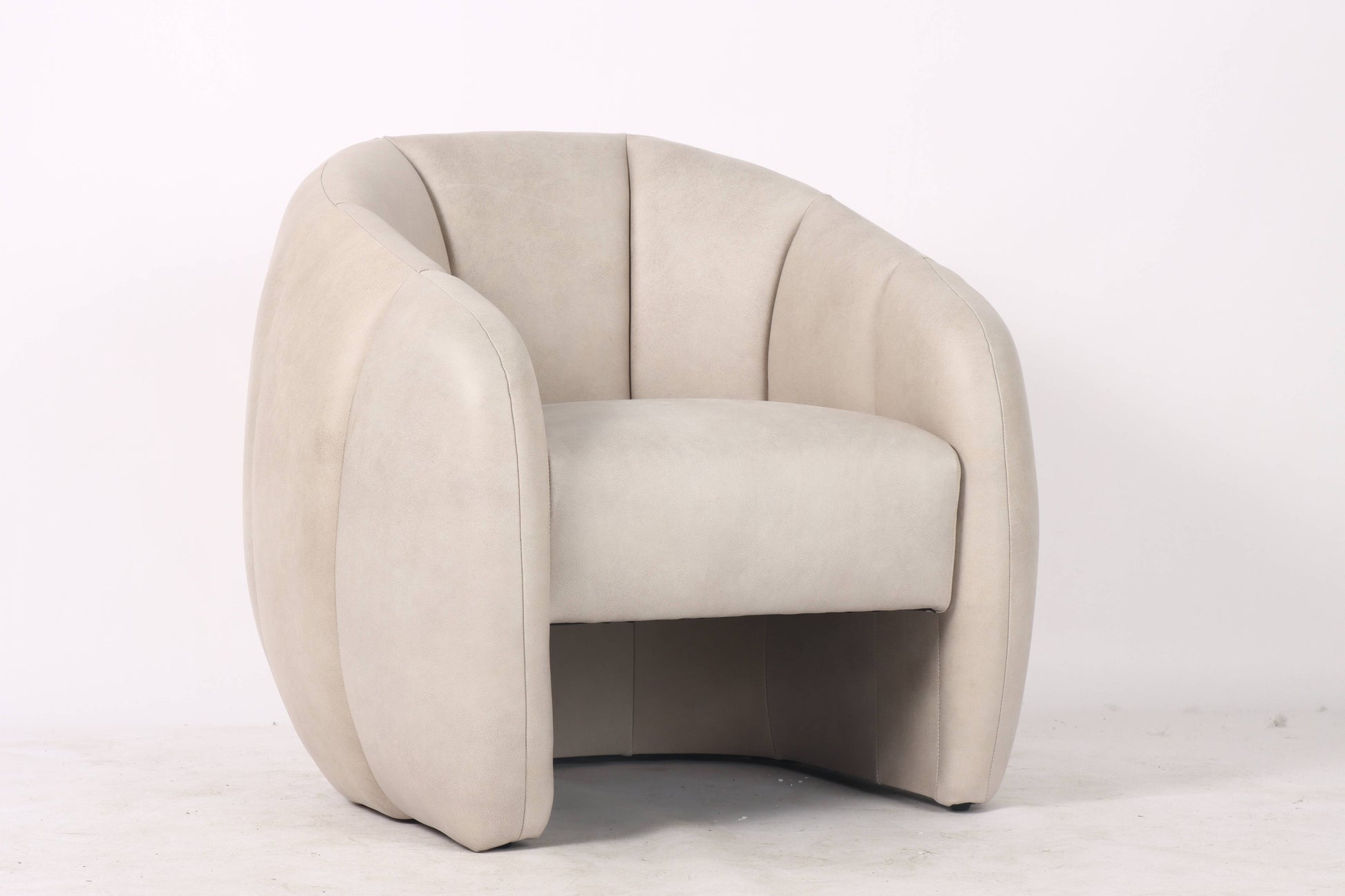 Dubai Leather Armchair, Pearl 81x78x74 cm