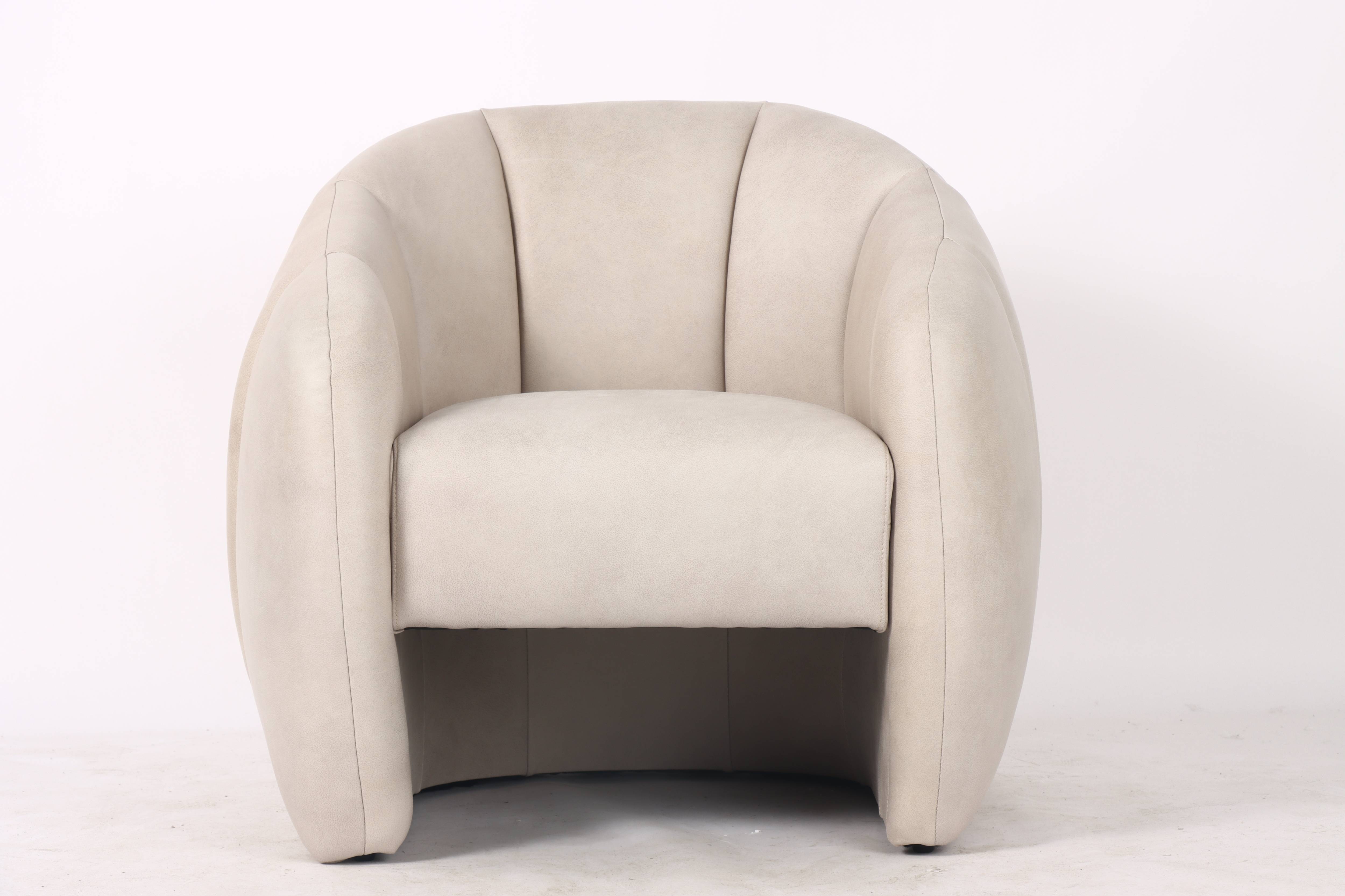 Dubai Leather Armchair, Pearl 81x78x74 cm