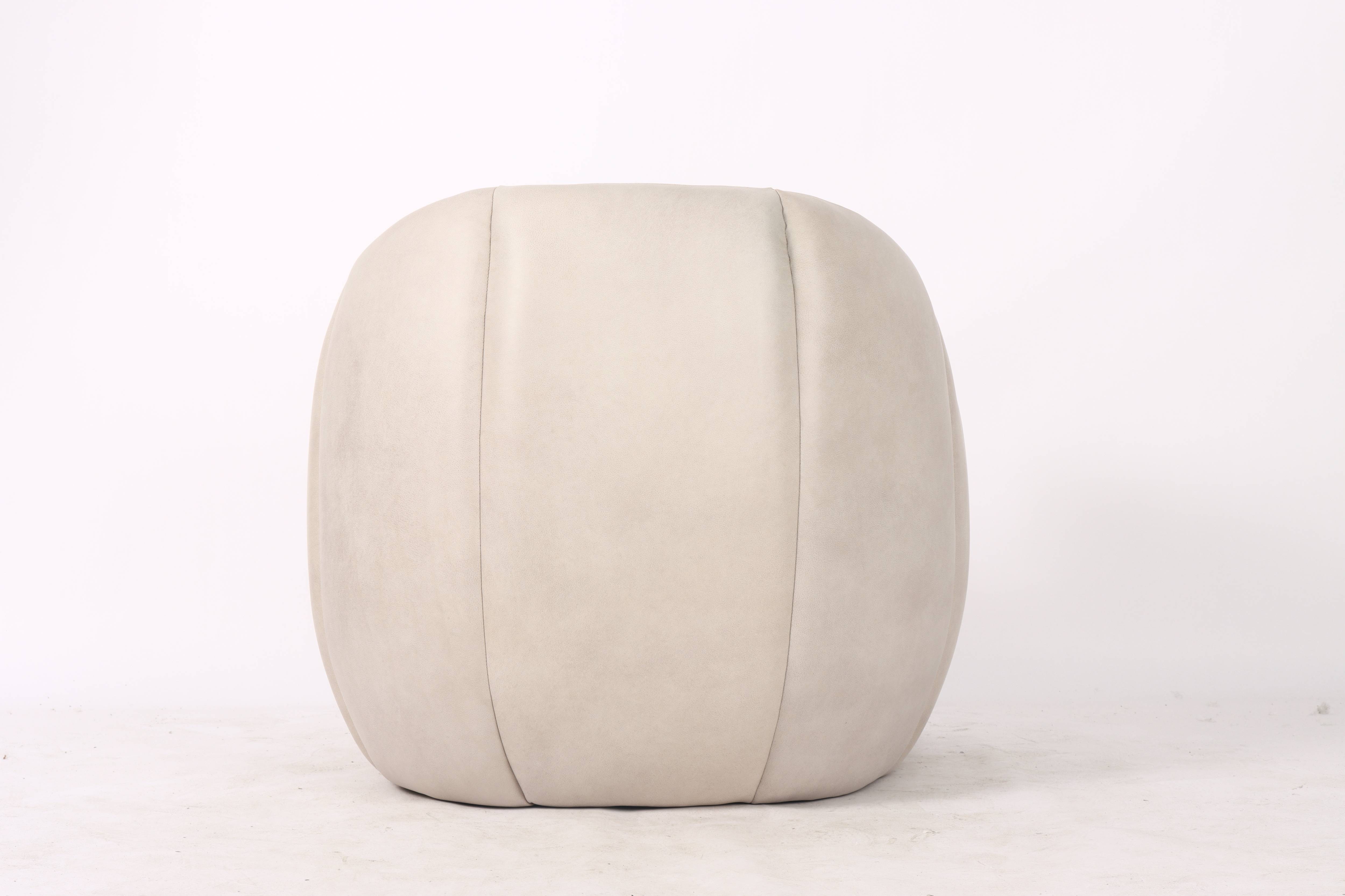 Dubai Leather Armchair, Pearl 81x78x74 cm