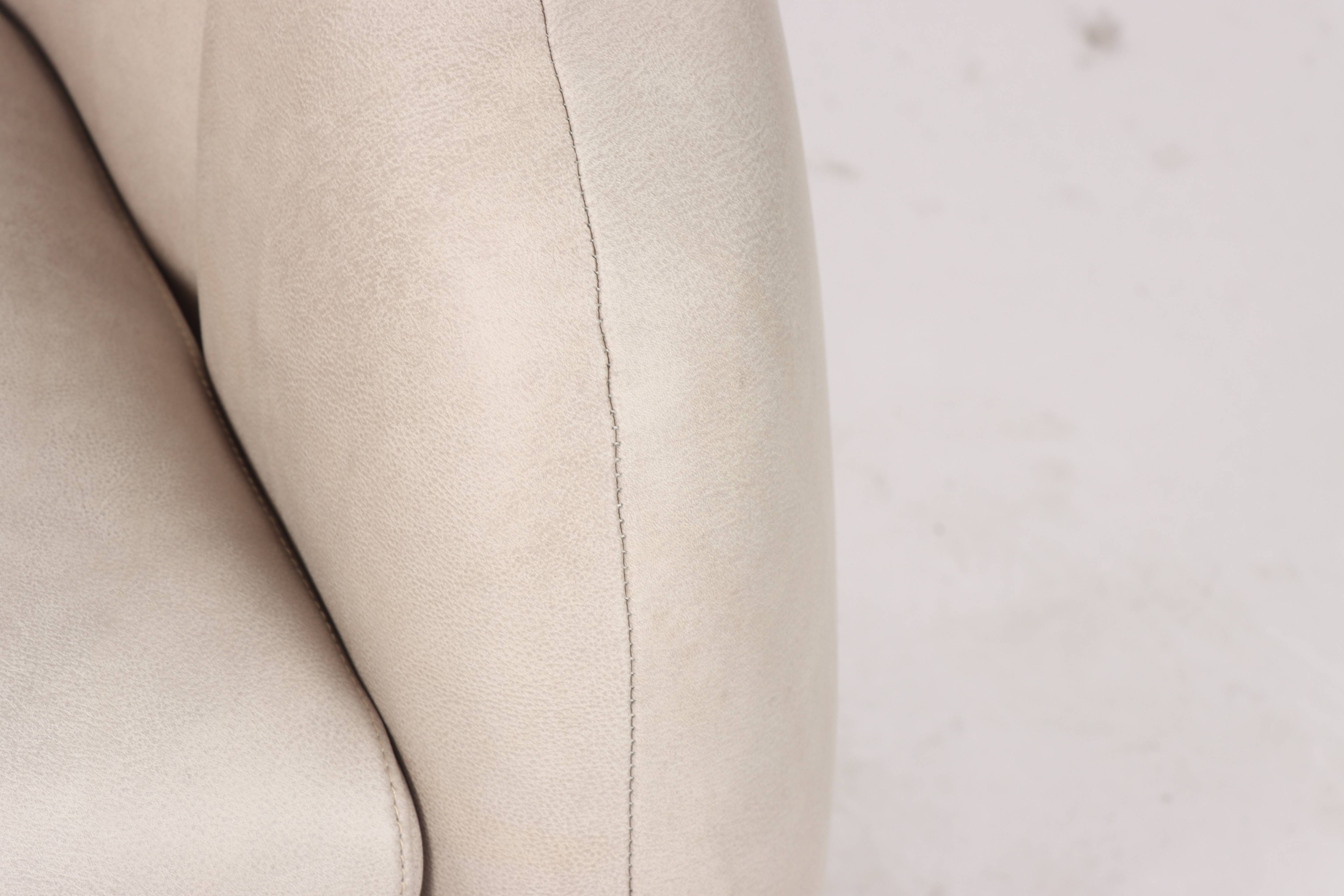 Dubai Leather Armchair, Pearl 81x78x74 cm