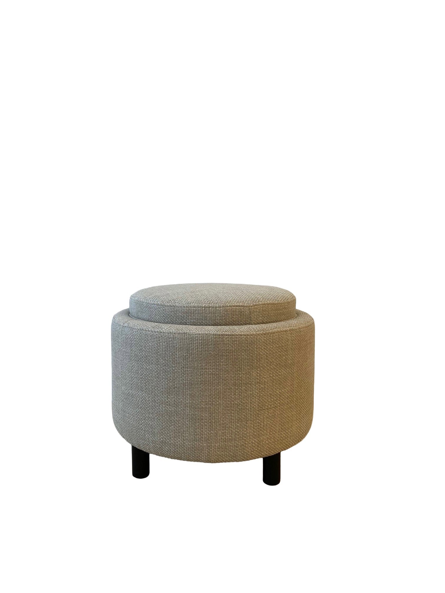 Otto Round Storage Ottoman, Black Legs 49x49x41 cm