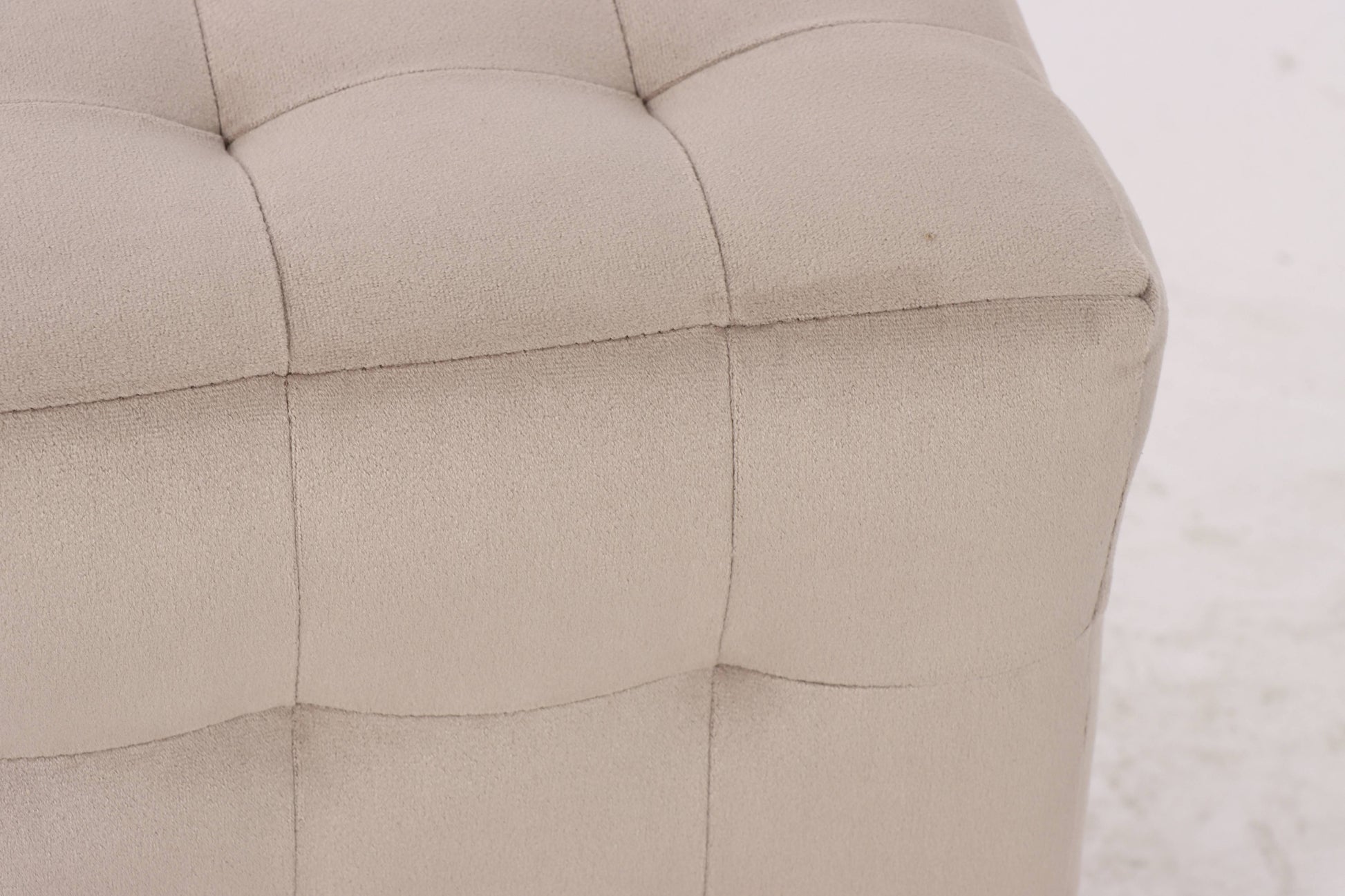 Cube Velvet Ottoman, Coastal Grey 37.5x37.5x38.5 cm