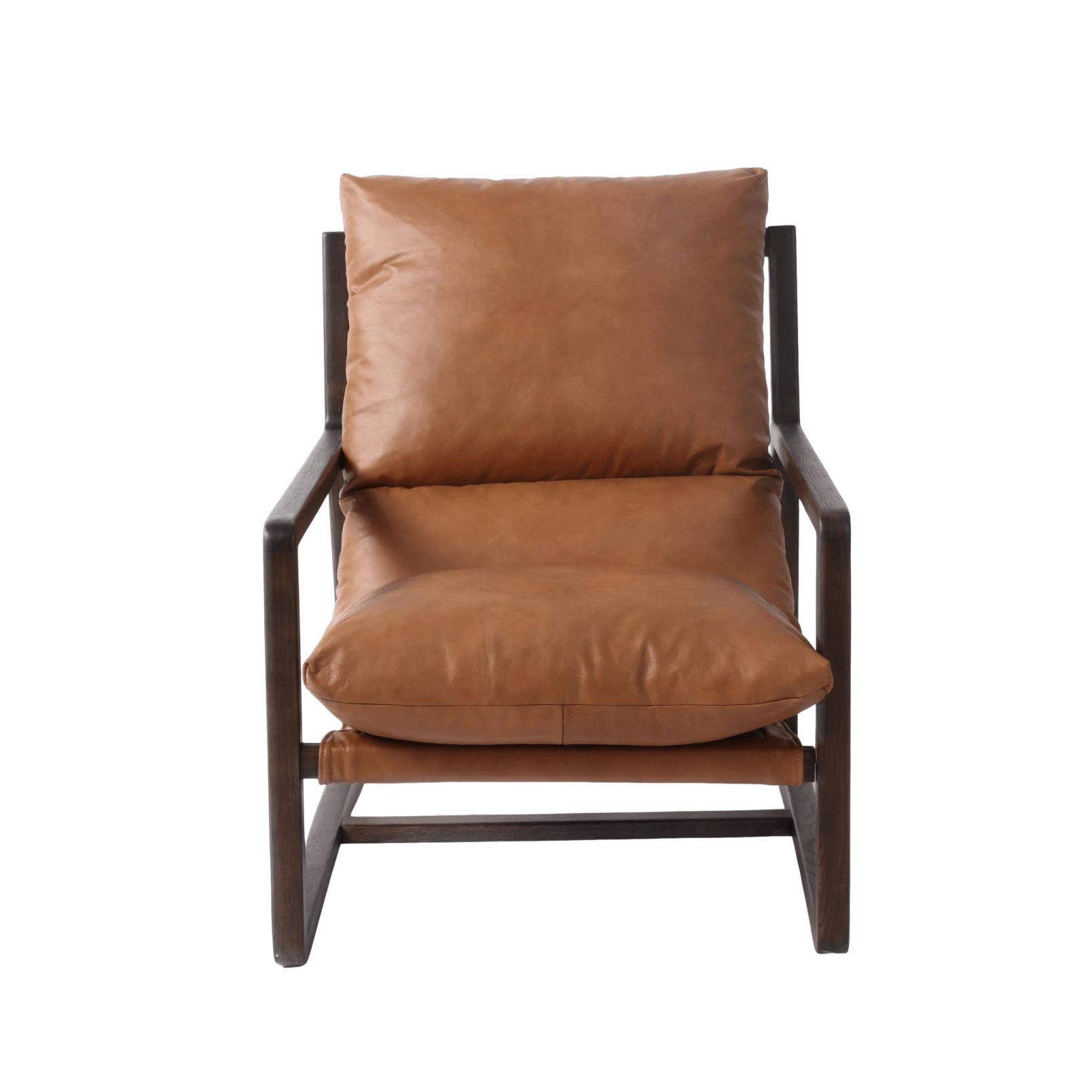 Andres Leather Slingback Chair, Tan 68.5x93x88 cm