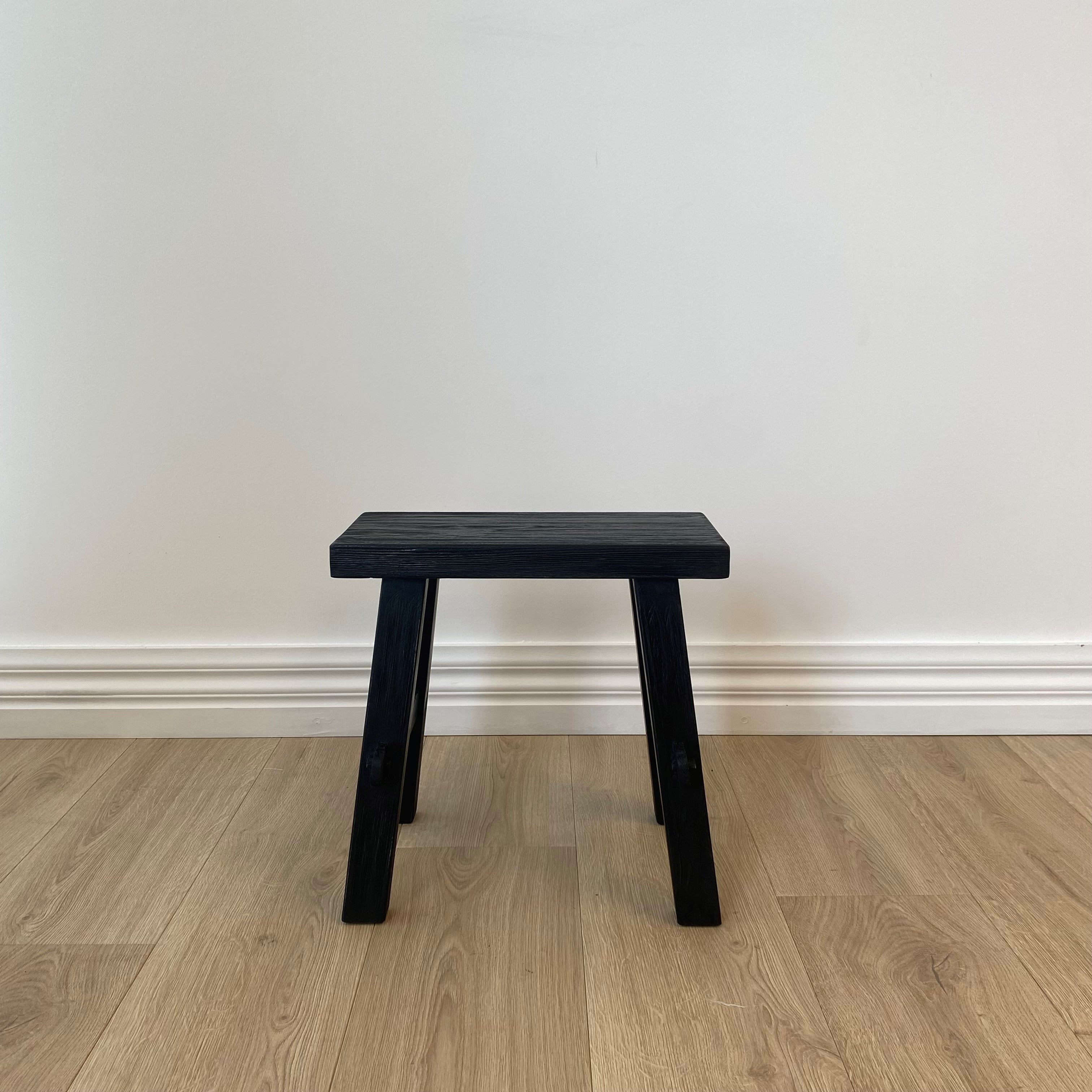 Reclaimed Wood Small Bench, Black 40x30x40 cm