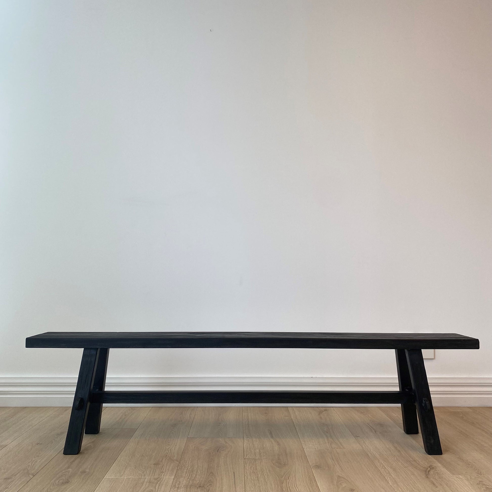 Reclaimed Wood Long Bench, Black 160x30x40 cm