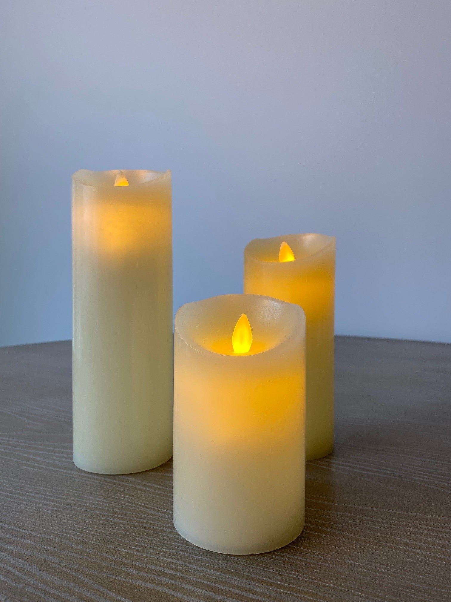 Silhouette LED Wax Candle, Ivory Short 7.5x12.5 cm