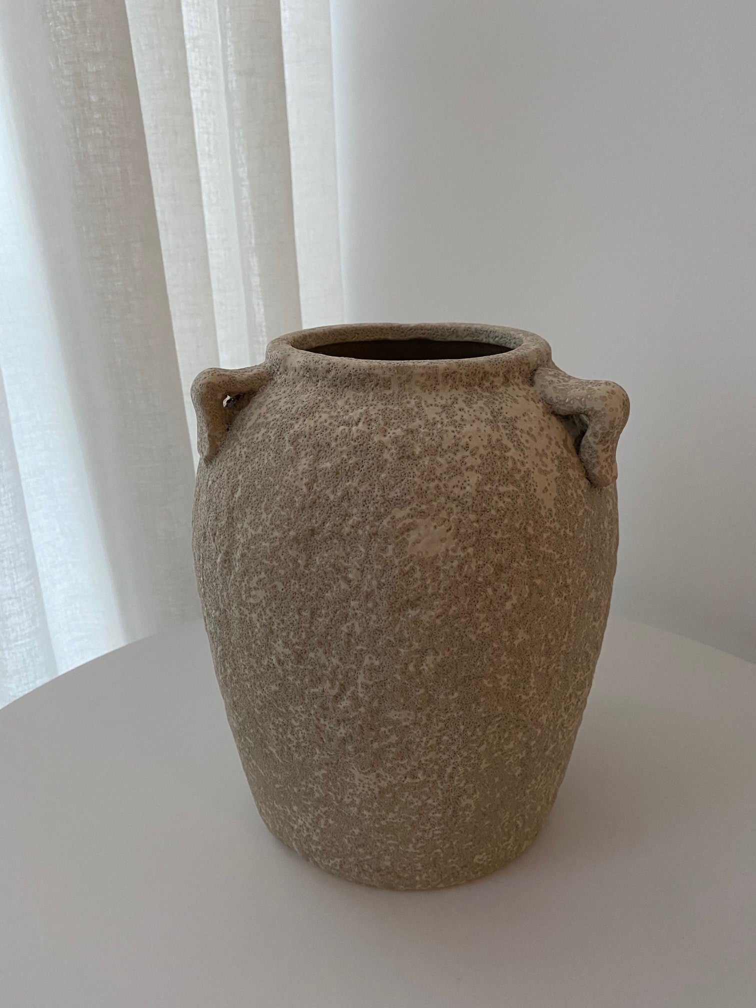 Petros Stone Vase, Beige 20x25 cm